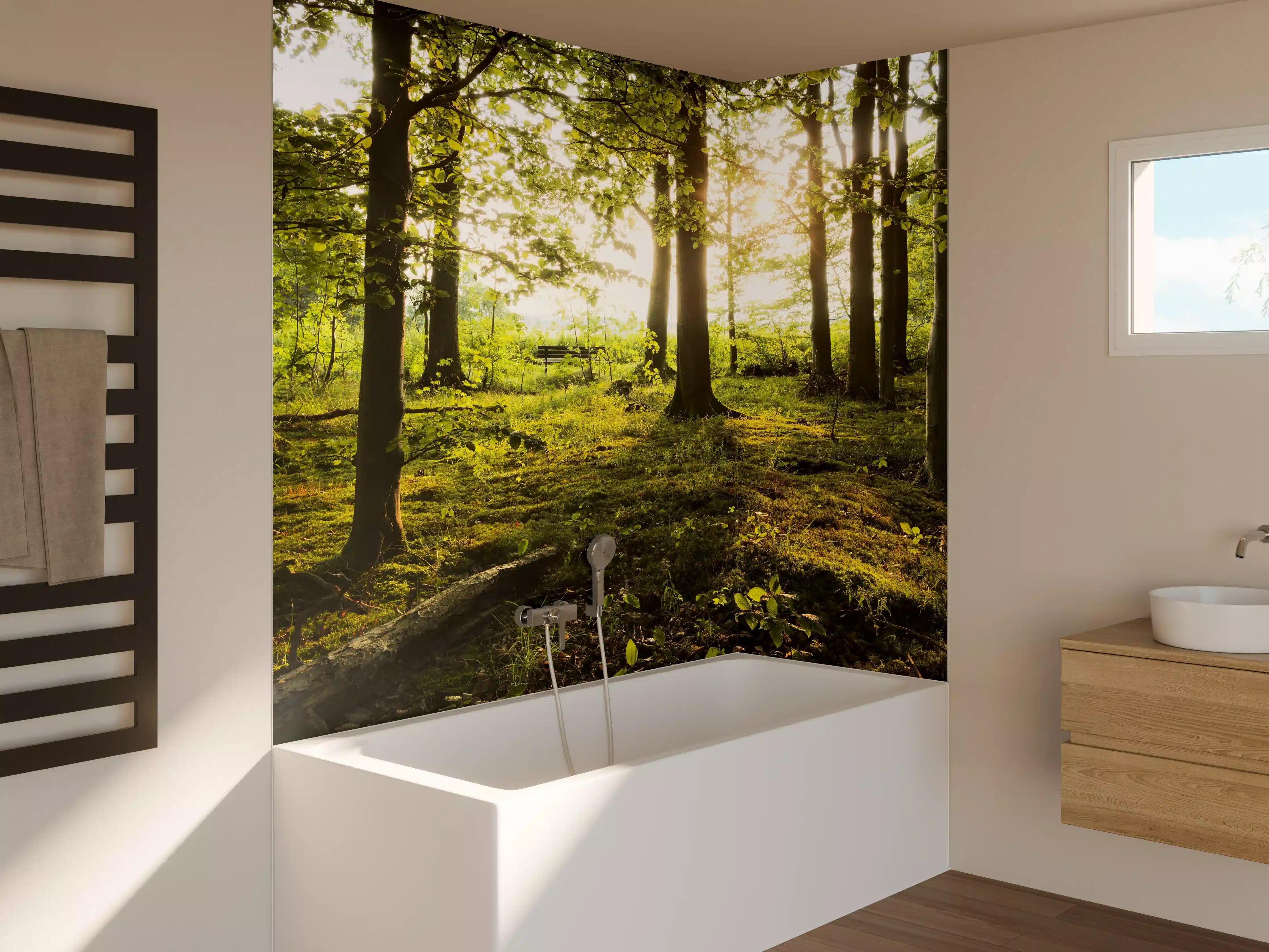 Badewannen-Rückwand - Sommer Wald