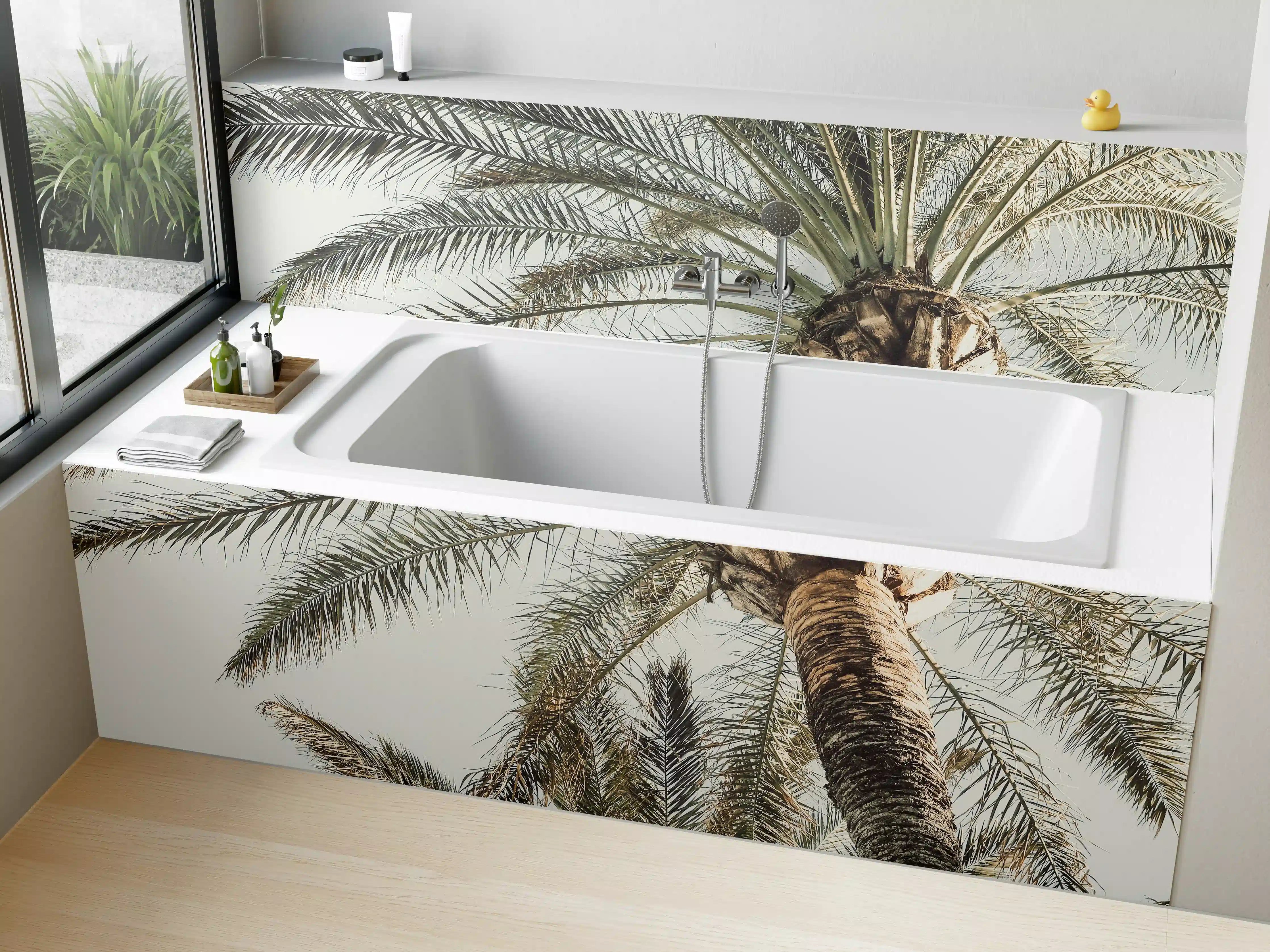 Badewannen-Rückwand - Sommerliche Palme