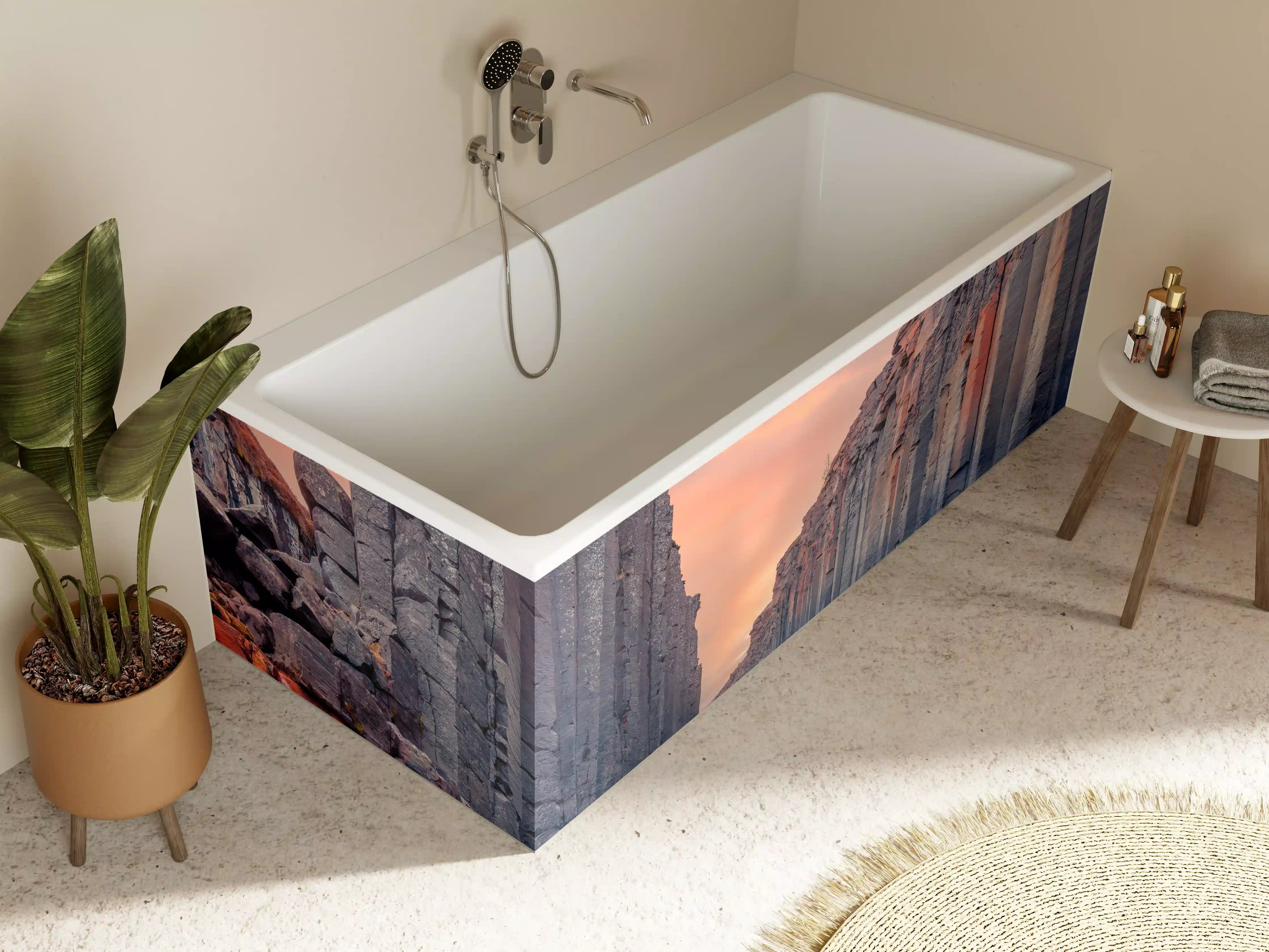 Badewannen-Rückwand - Sommerlicher Sonnenaufgang - Studlagil-Schlucht