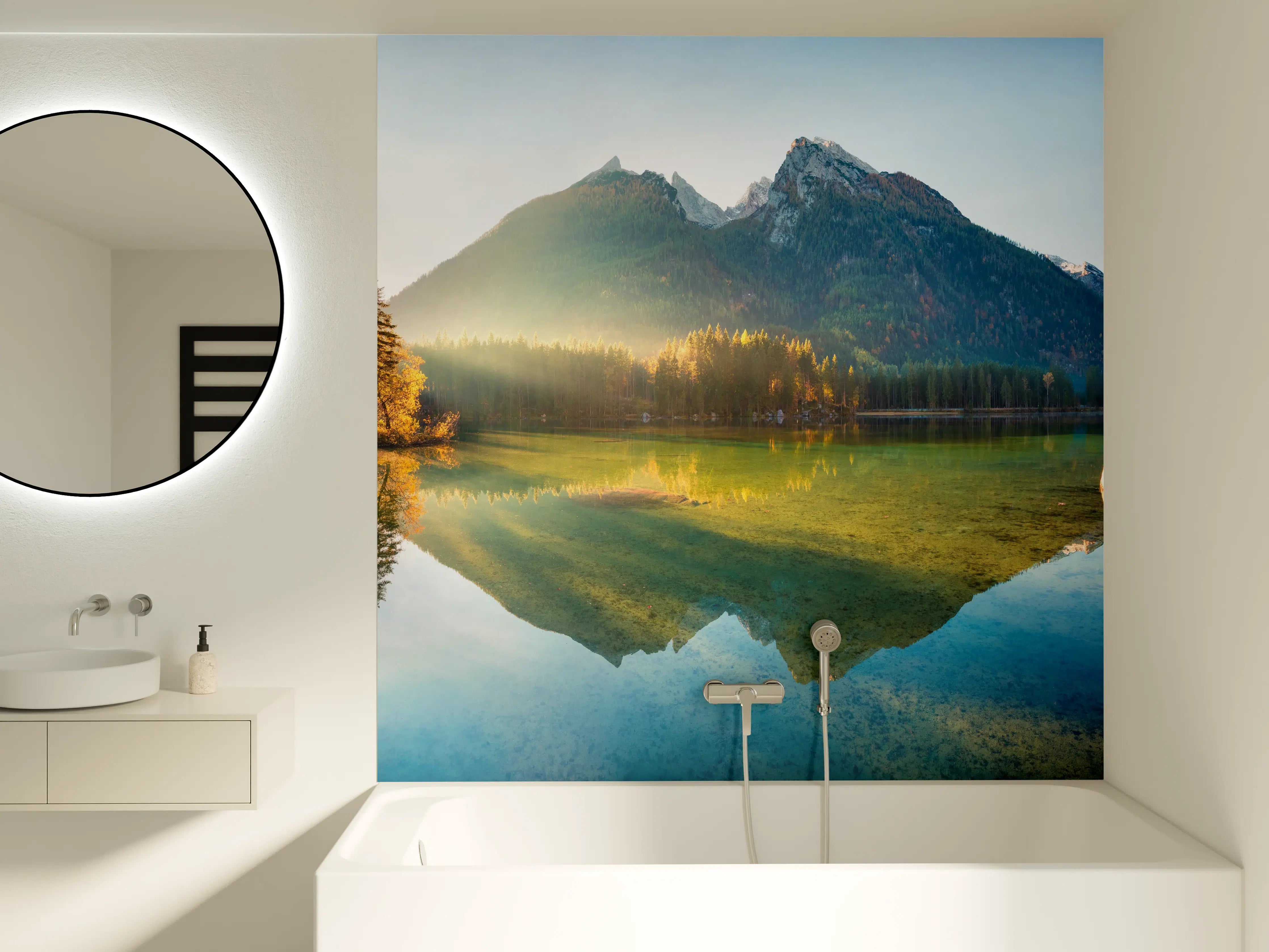 Badewannen-Rückwand - Sonnenaufgang am Hintersee