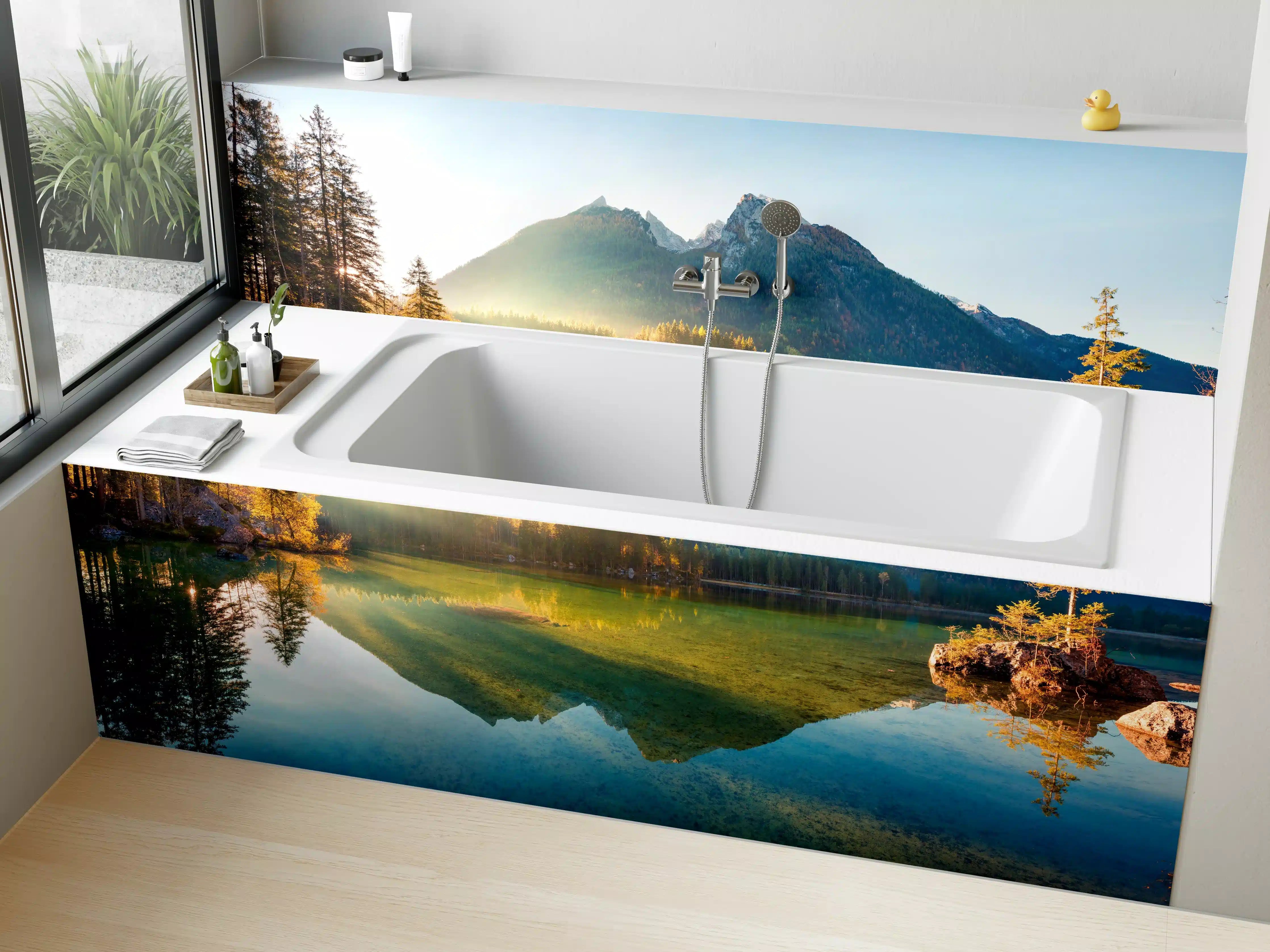 Badewannen-Rückwand - Sonnenaufgang am Hintersee