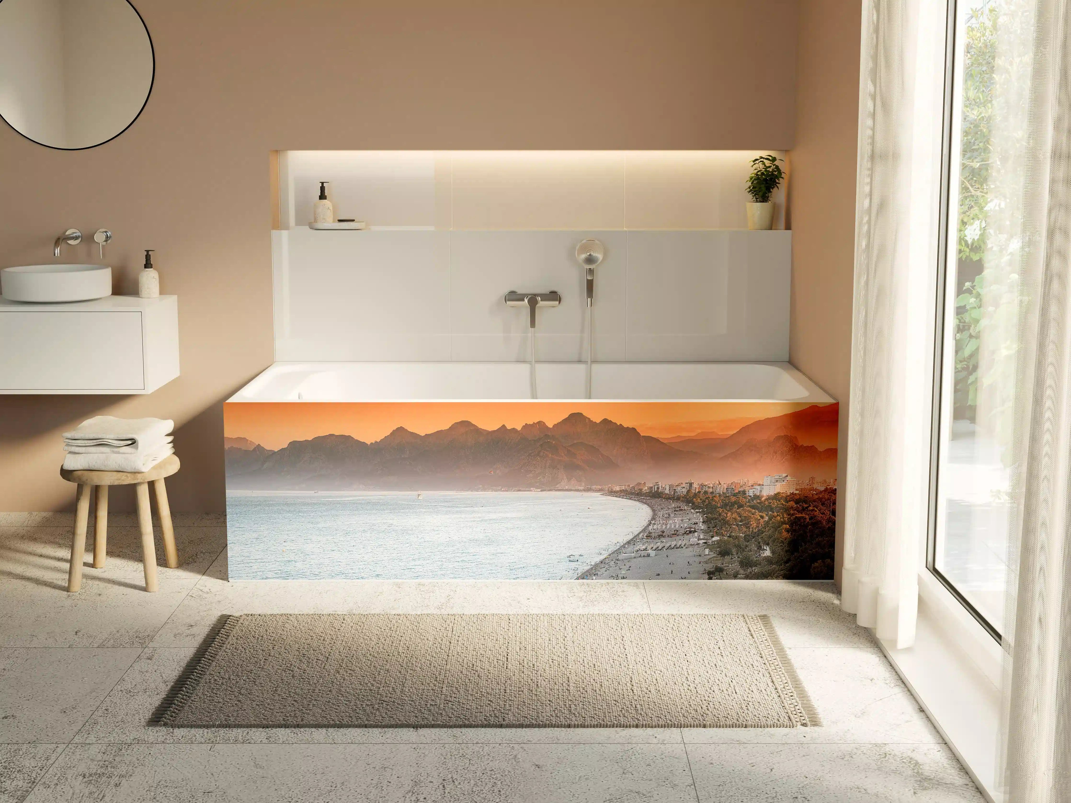 Badewannen-Rückwand - Sonnenuntergang Konyaalti Strand Türkei