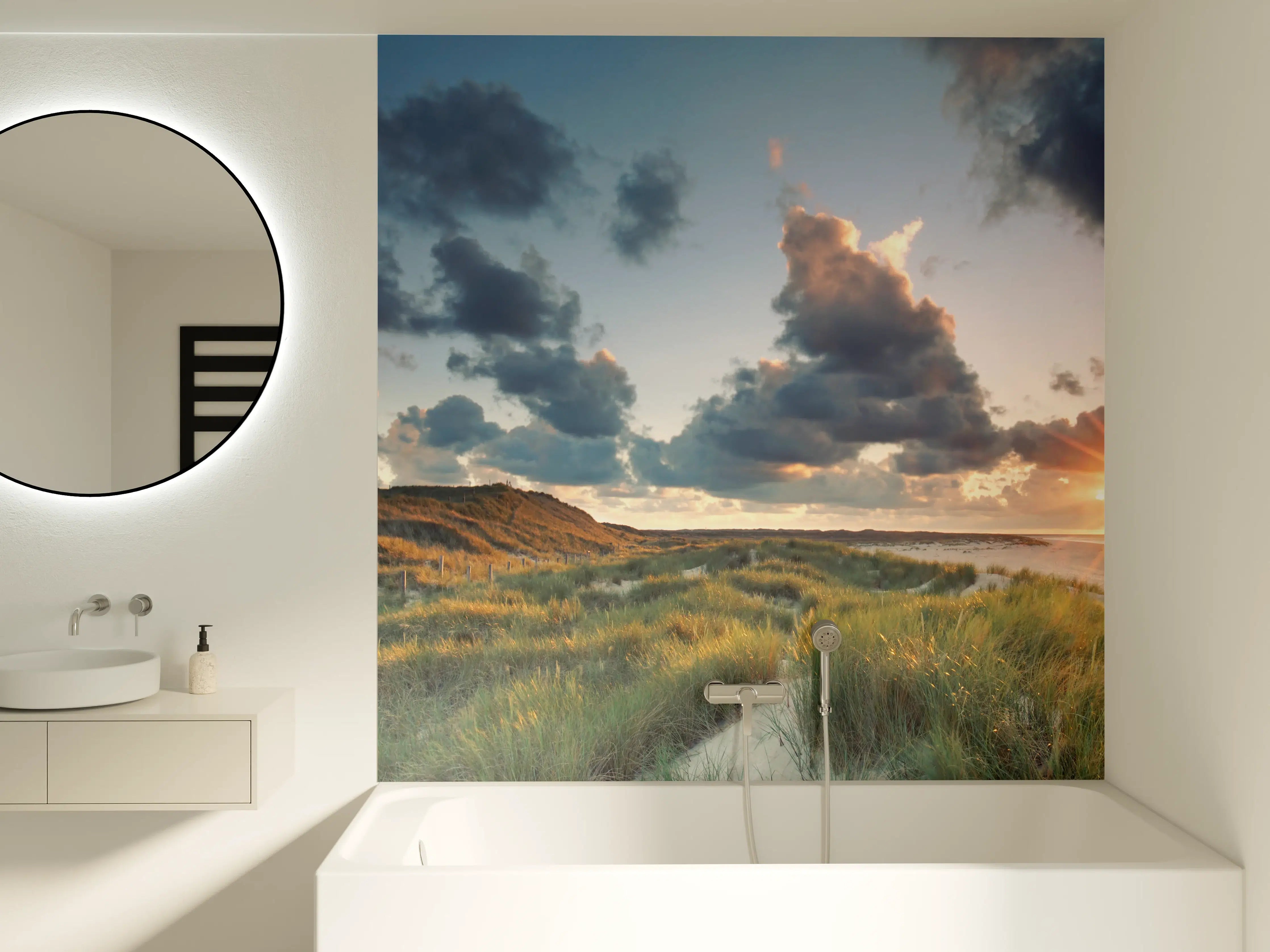 Badewannen-Rückwand - Sonnenuntergang Panorama - Sylt