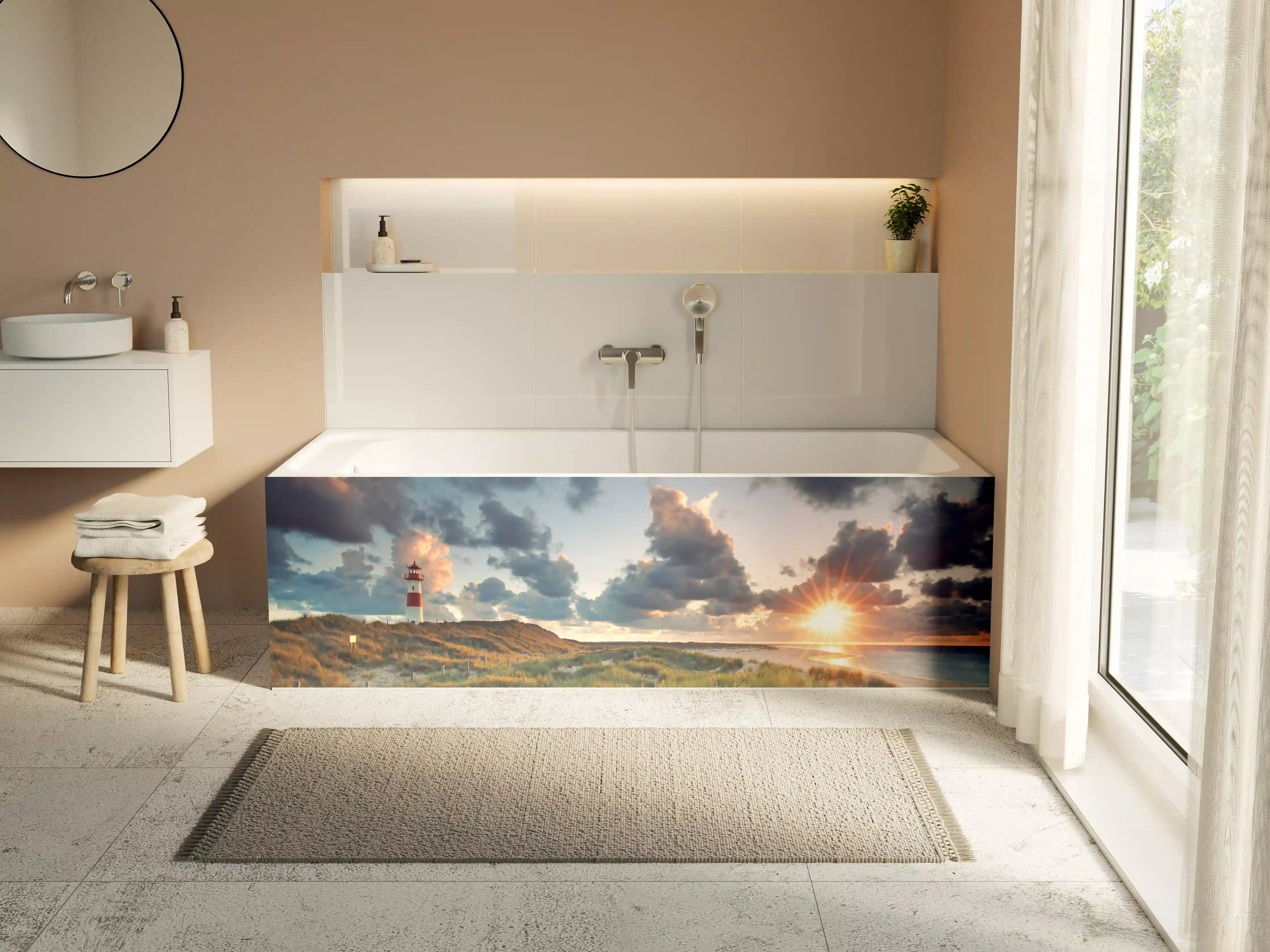 Badewannen-Rückwand - Sonnenuntergang Panorama - Sylt