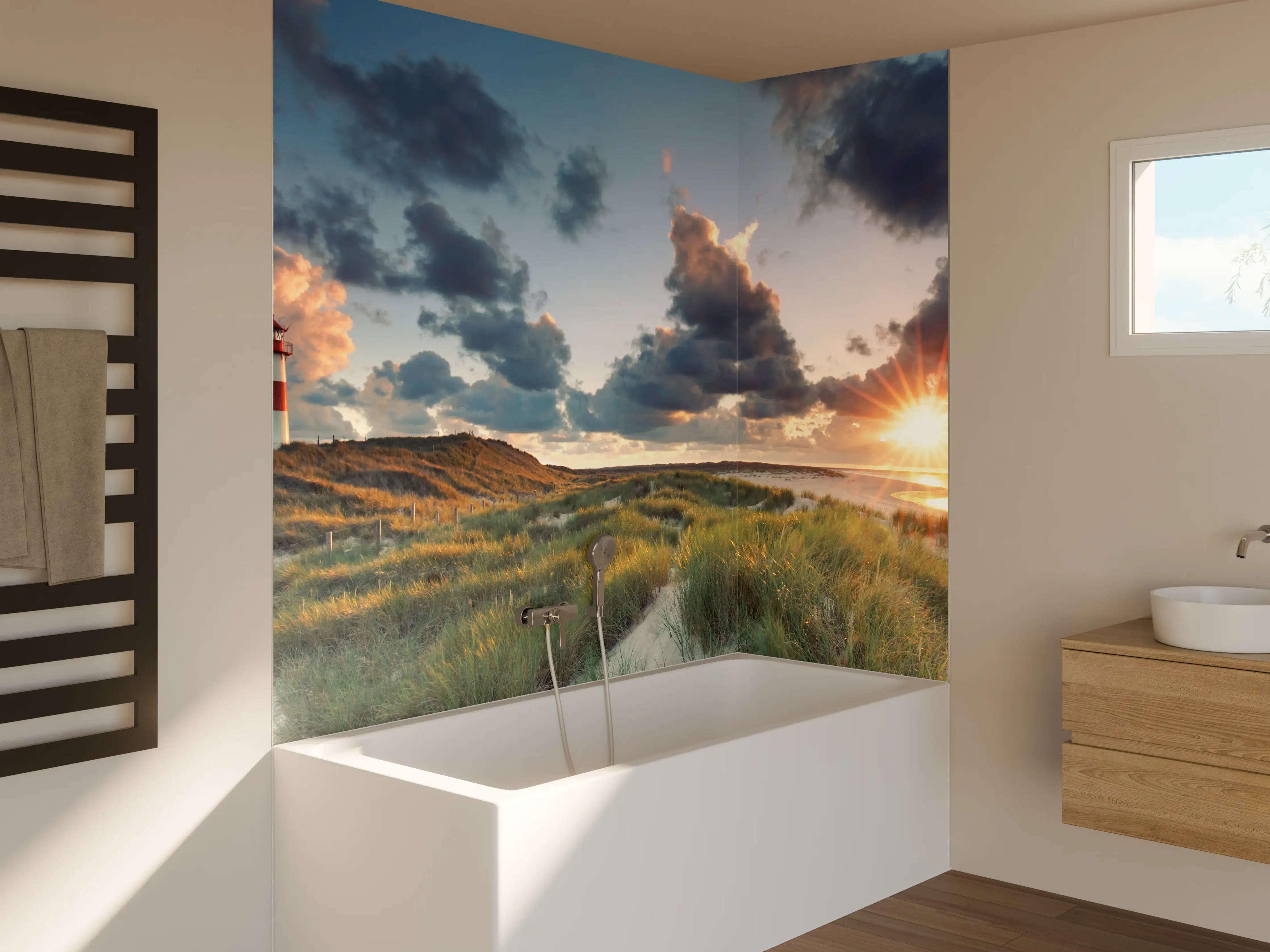 Badewannen-Rückwand - Sonnenuntergang Panorama - Sylt