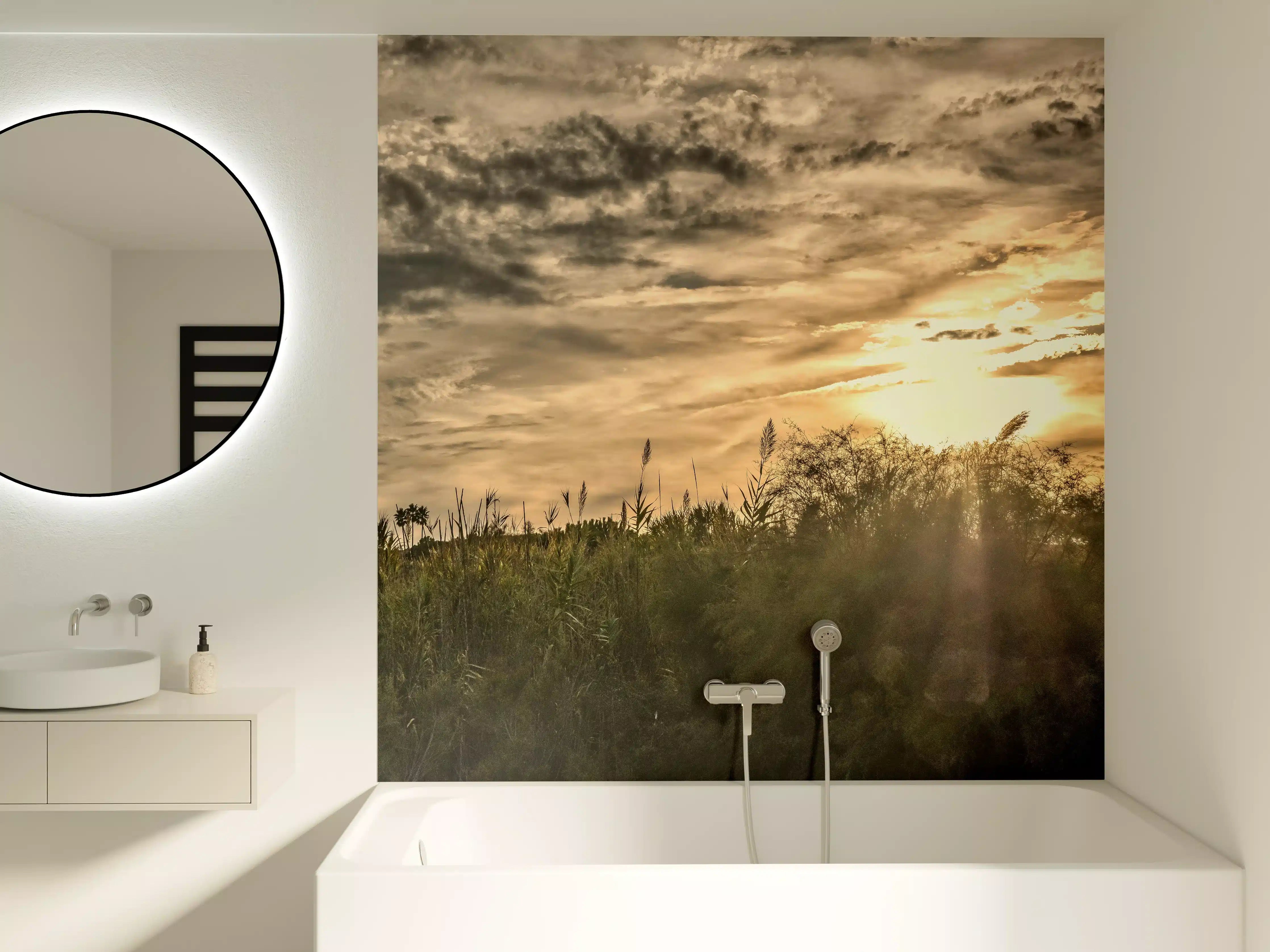 Badewannen-Rückwand - Sonnenuntergang am Pampelonne in Saint Tropez