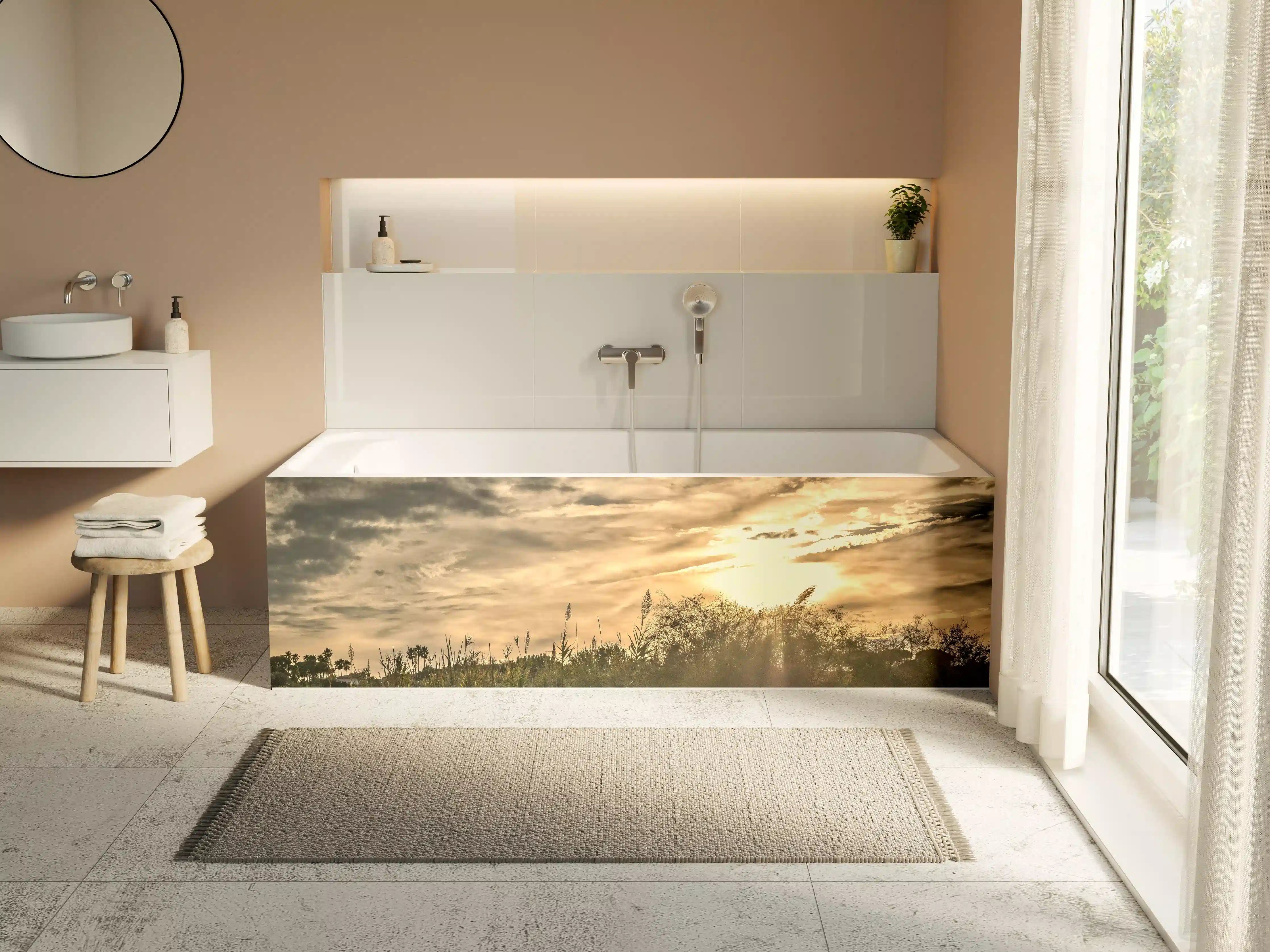 Badewannen-Rückwand - Sonnenuntergang am Pampelonne in Saint Tropez