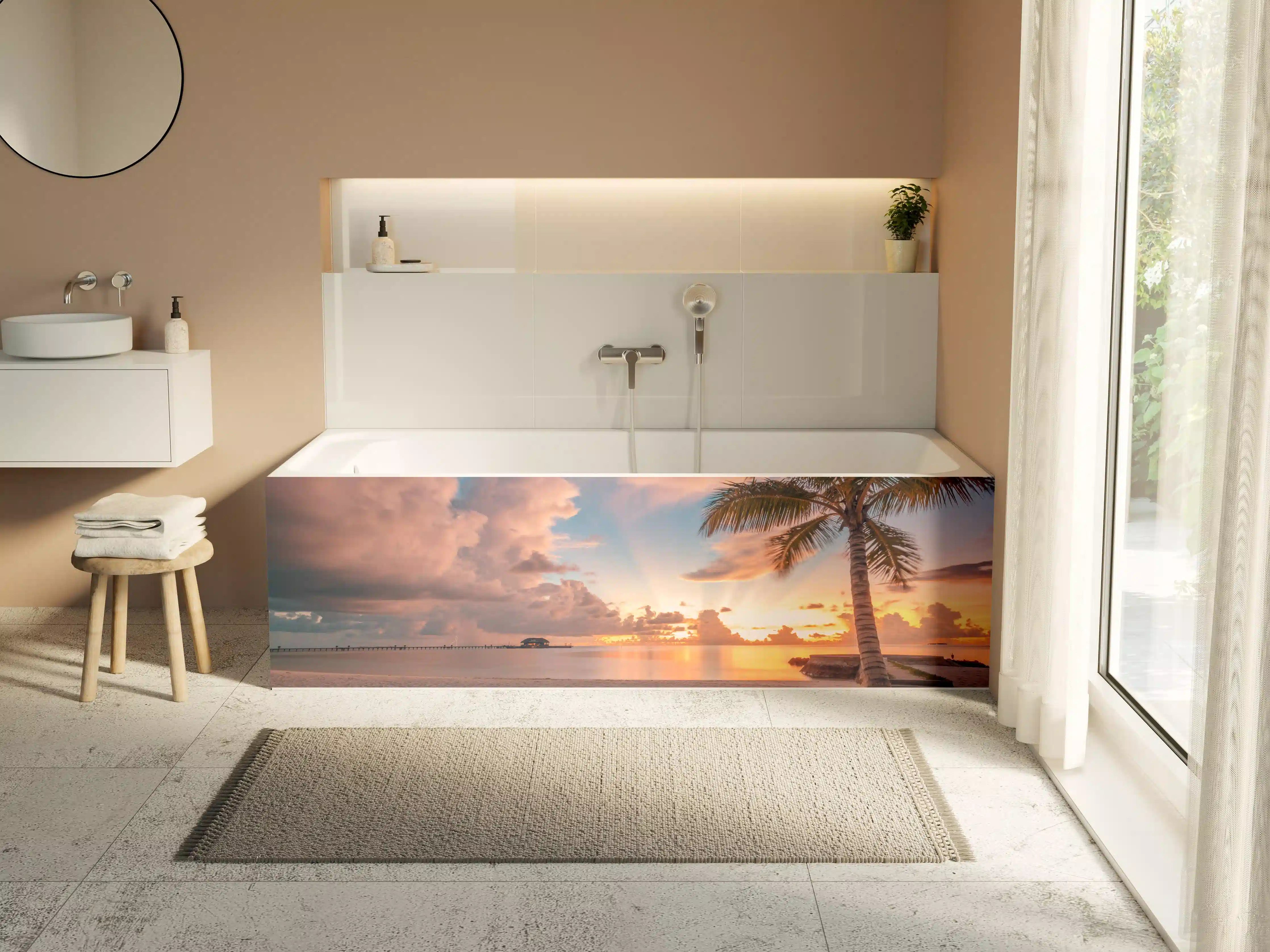 Badewannen-Rückwand - Sonnenuntergang in Rivera Maya