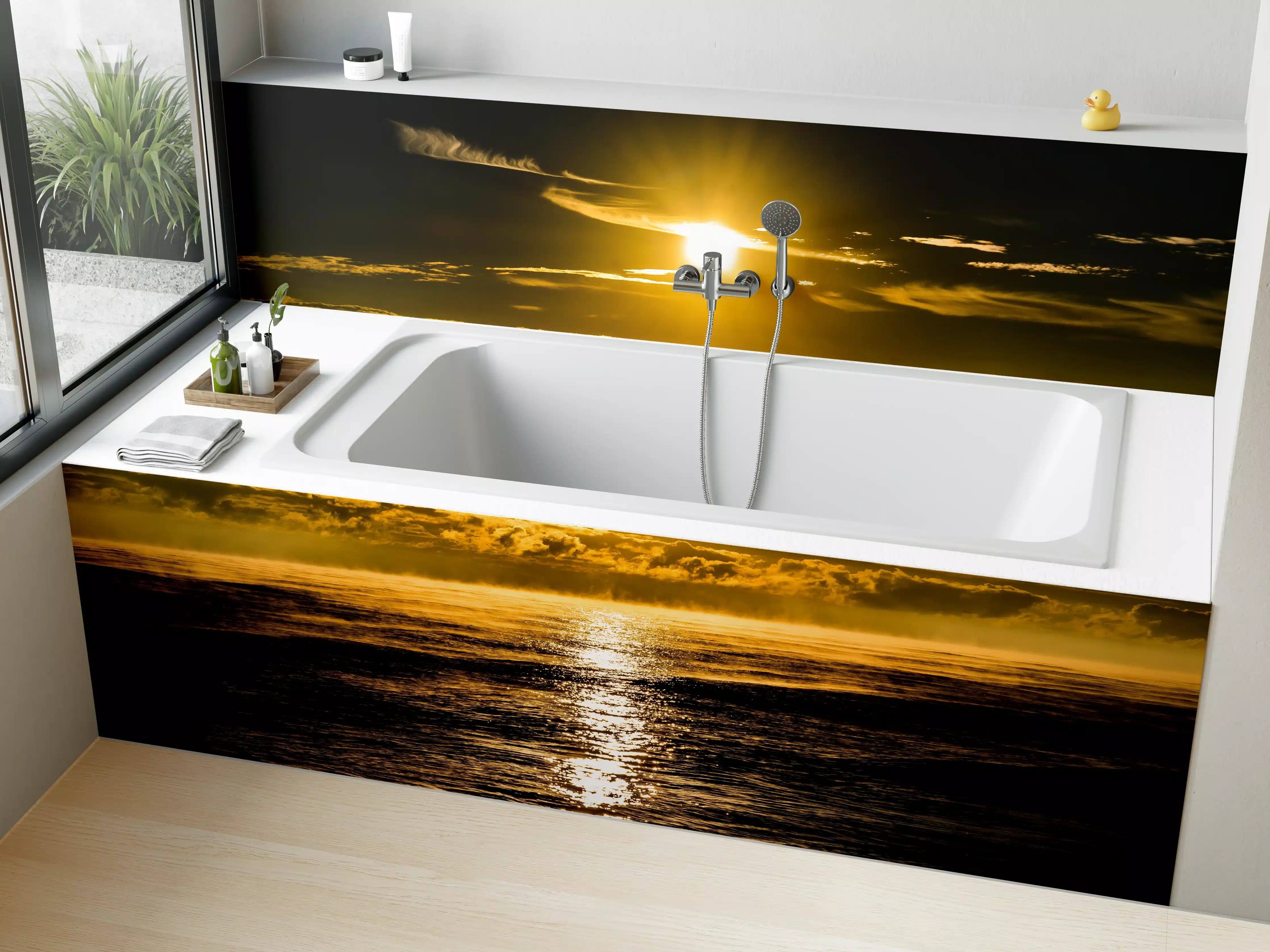 Badewannen-Rückwand - Sonnenuntergang über dem Meer
