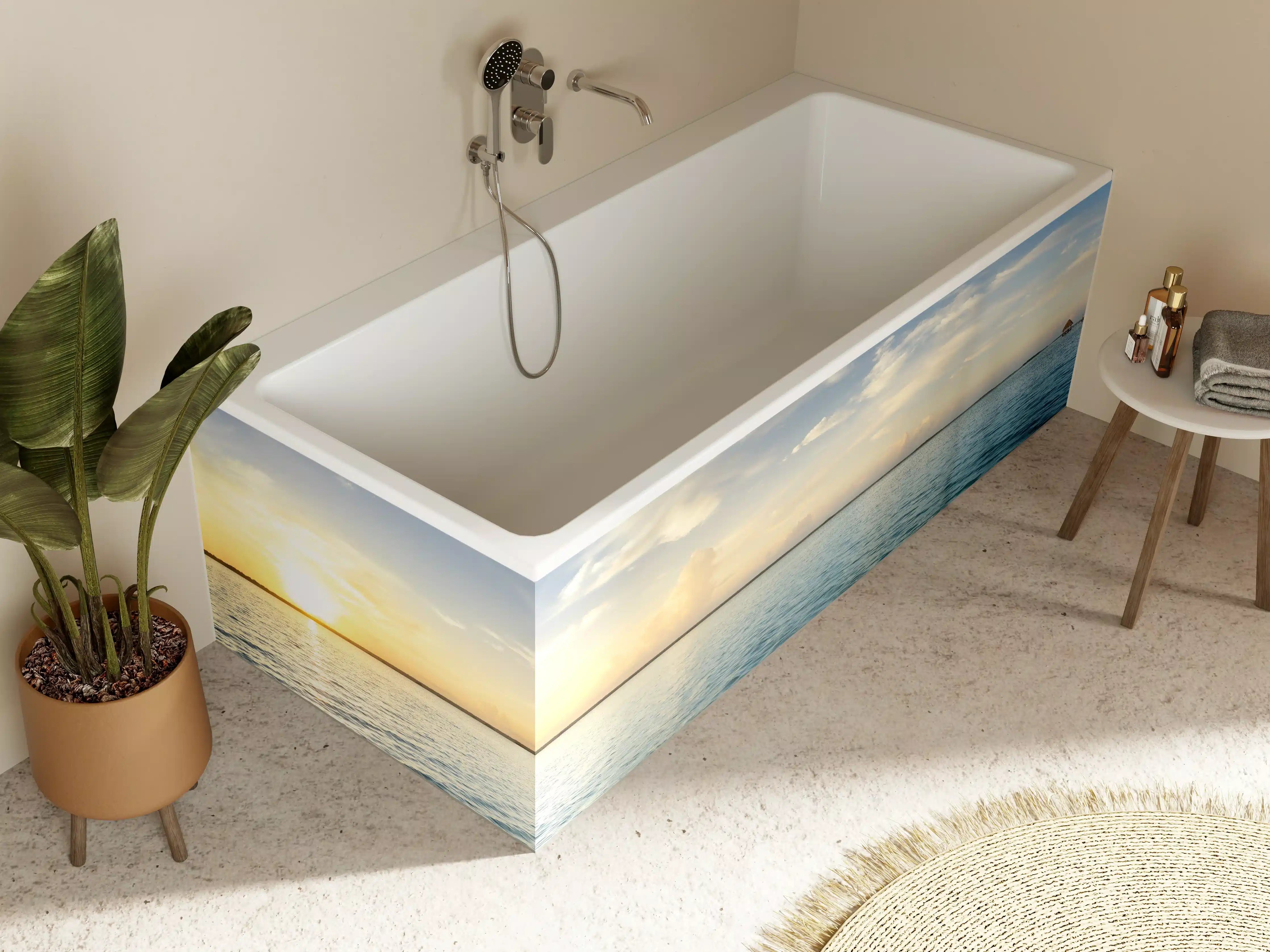 Badewannen-Rückwand - Sonnenuntergang über ruhigem Wasser