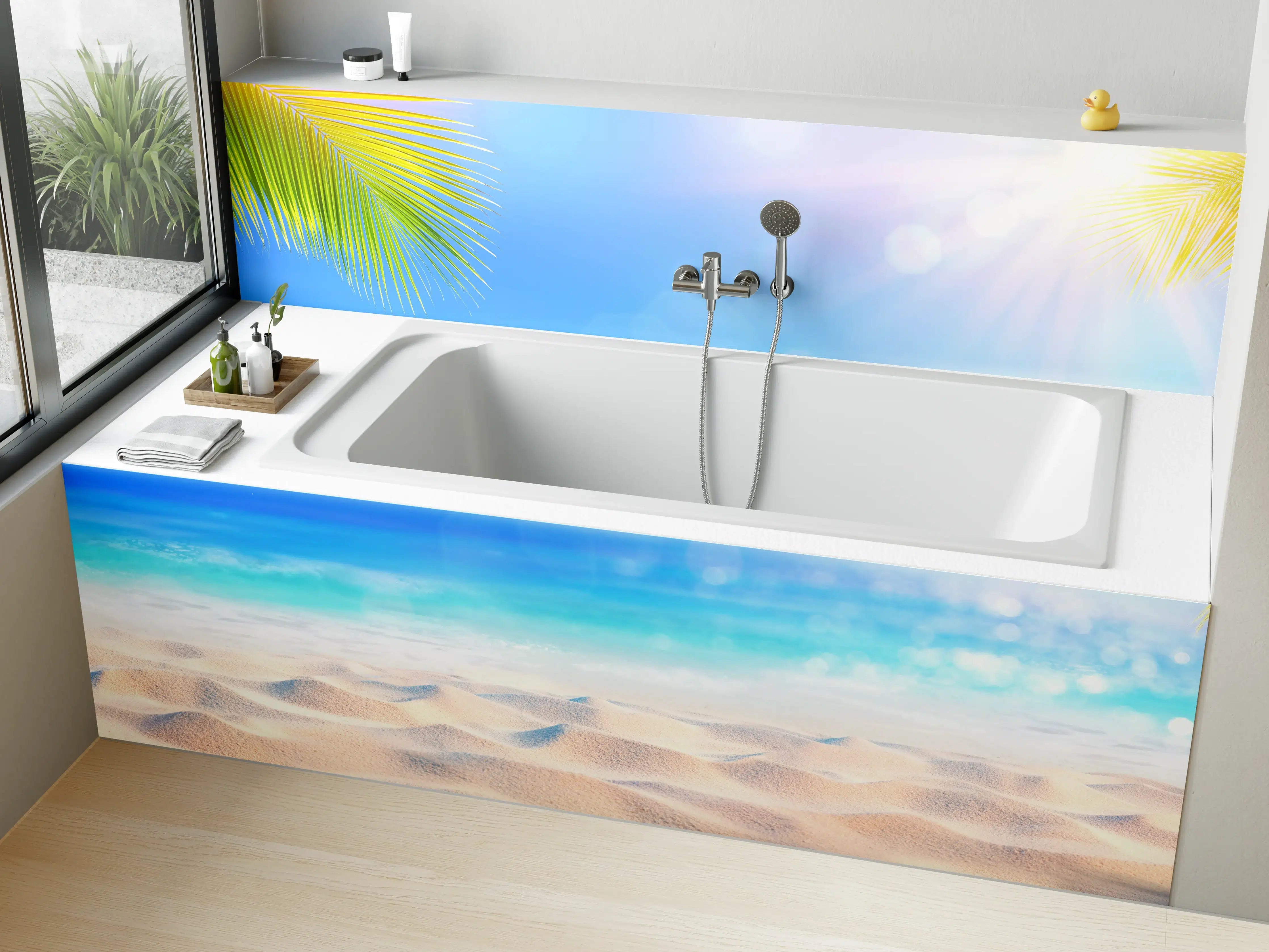 Badewannen-Rückwand - Sonniger tropischer Strand