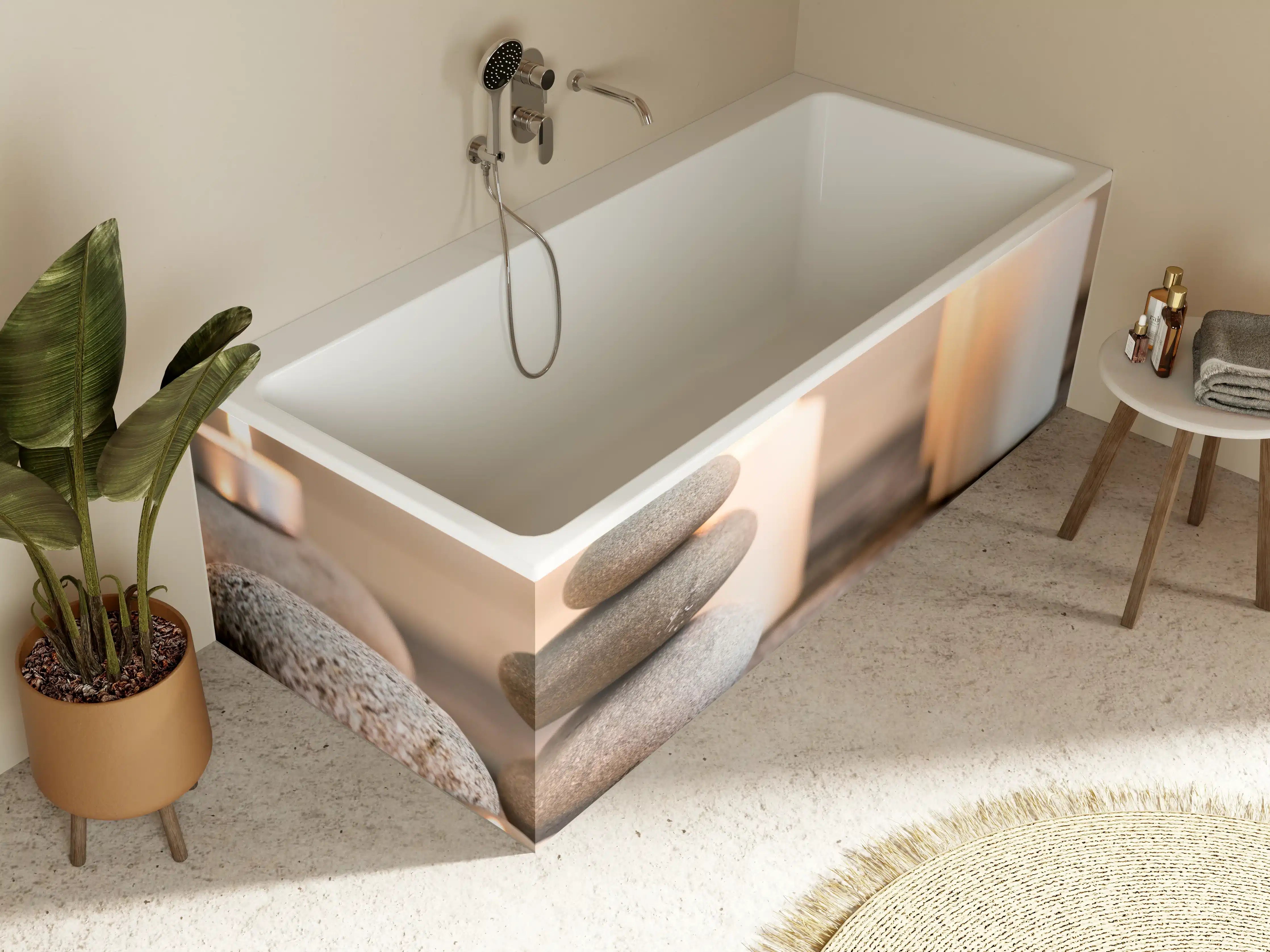 Badewannen-Rückwand - Spa-Stillleben mit Kerzen