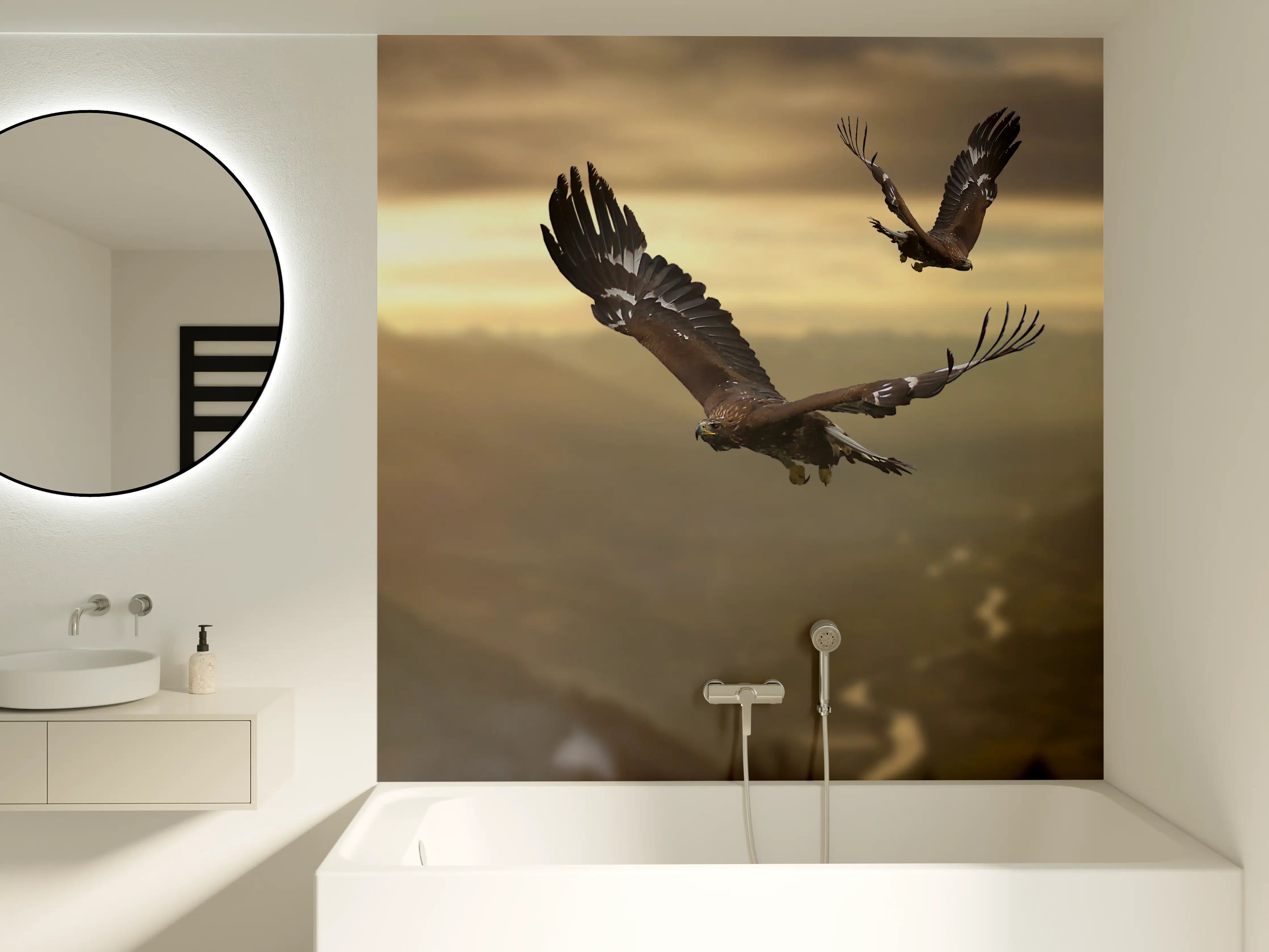 Badewannen-Rückwand - Steinadler an den Alpen