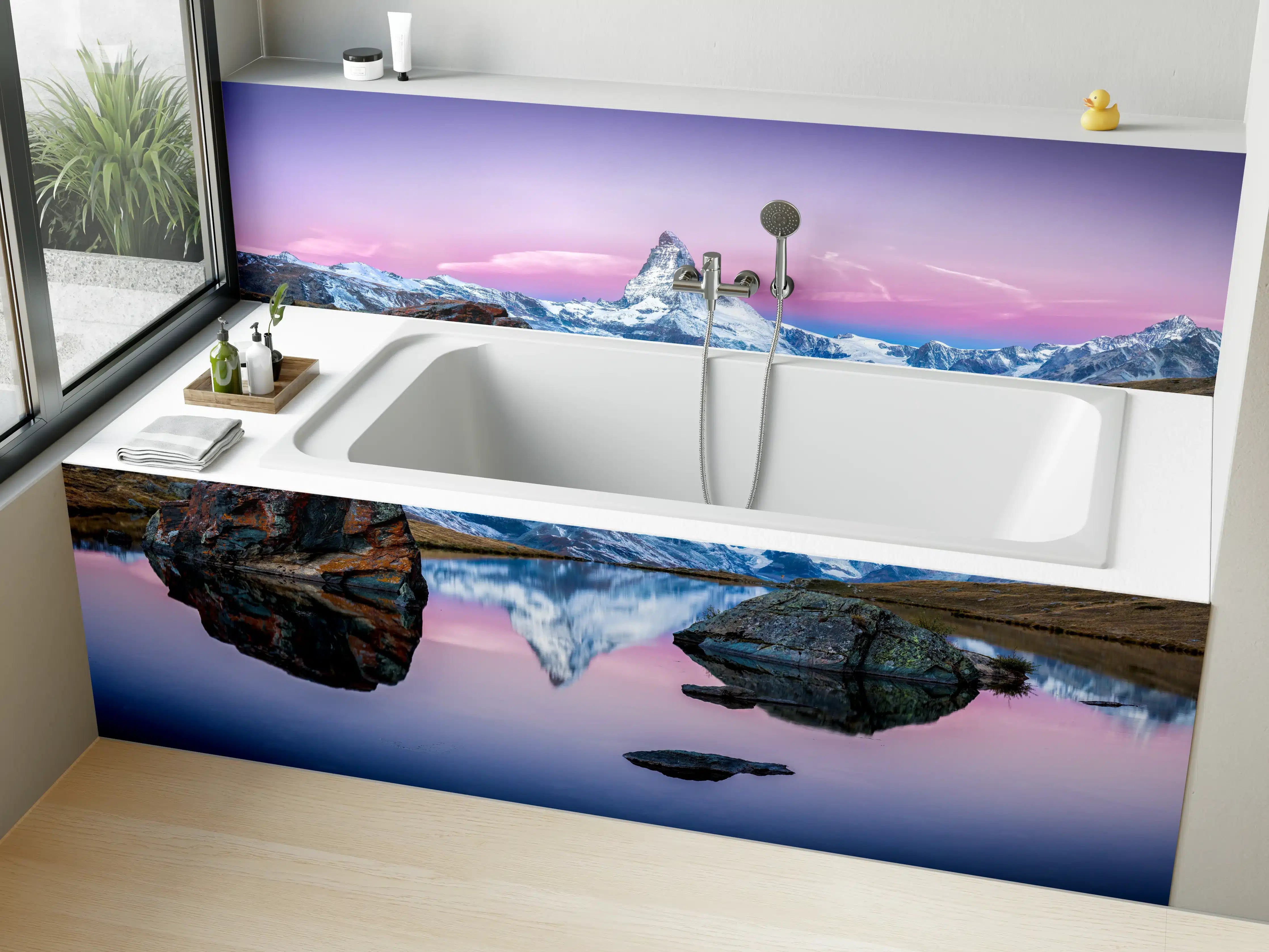 Badewannen-Rückwand - Stellisee in Schweiz - Matterhorn Panorama