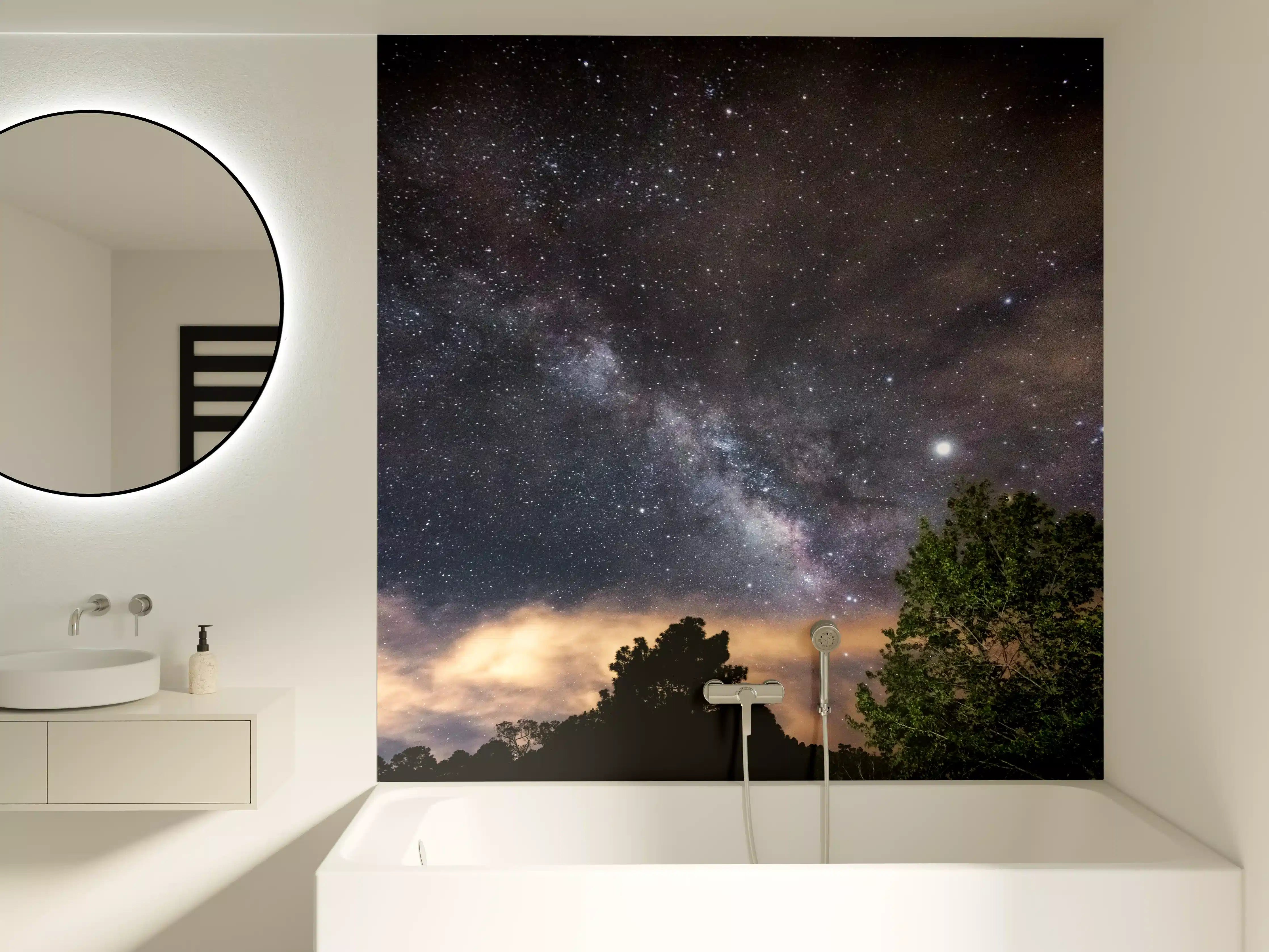 Badewannen-Rückwand - Sterne im Himmel bei Nacht