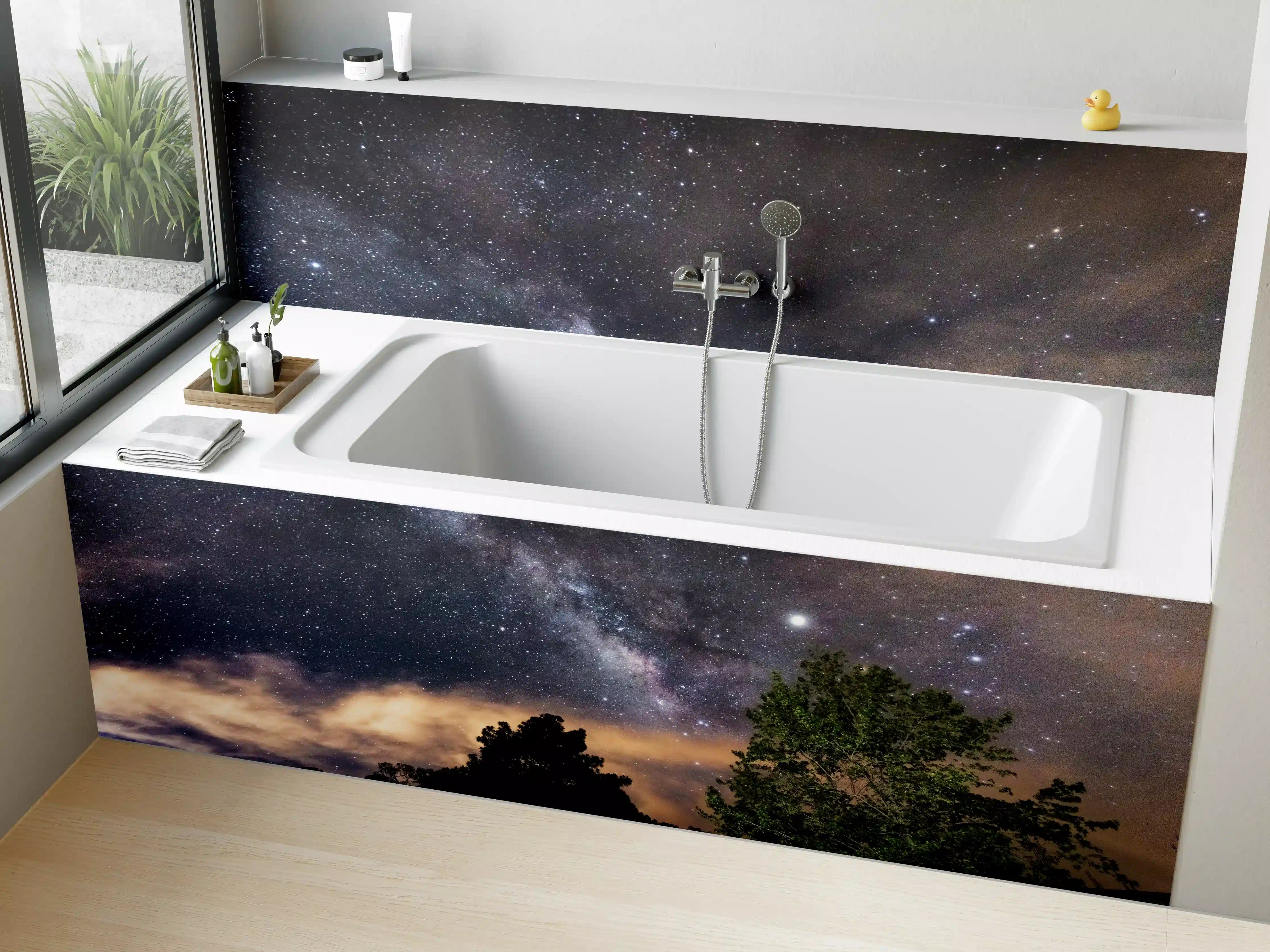 Badewannen-Rückwand - Sterne im Himmel bei Nacht