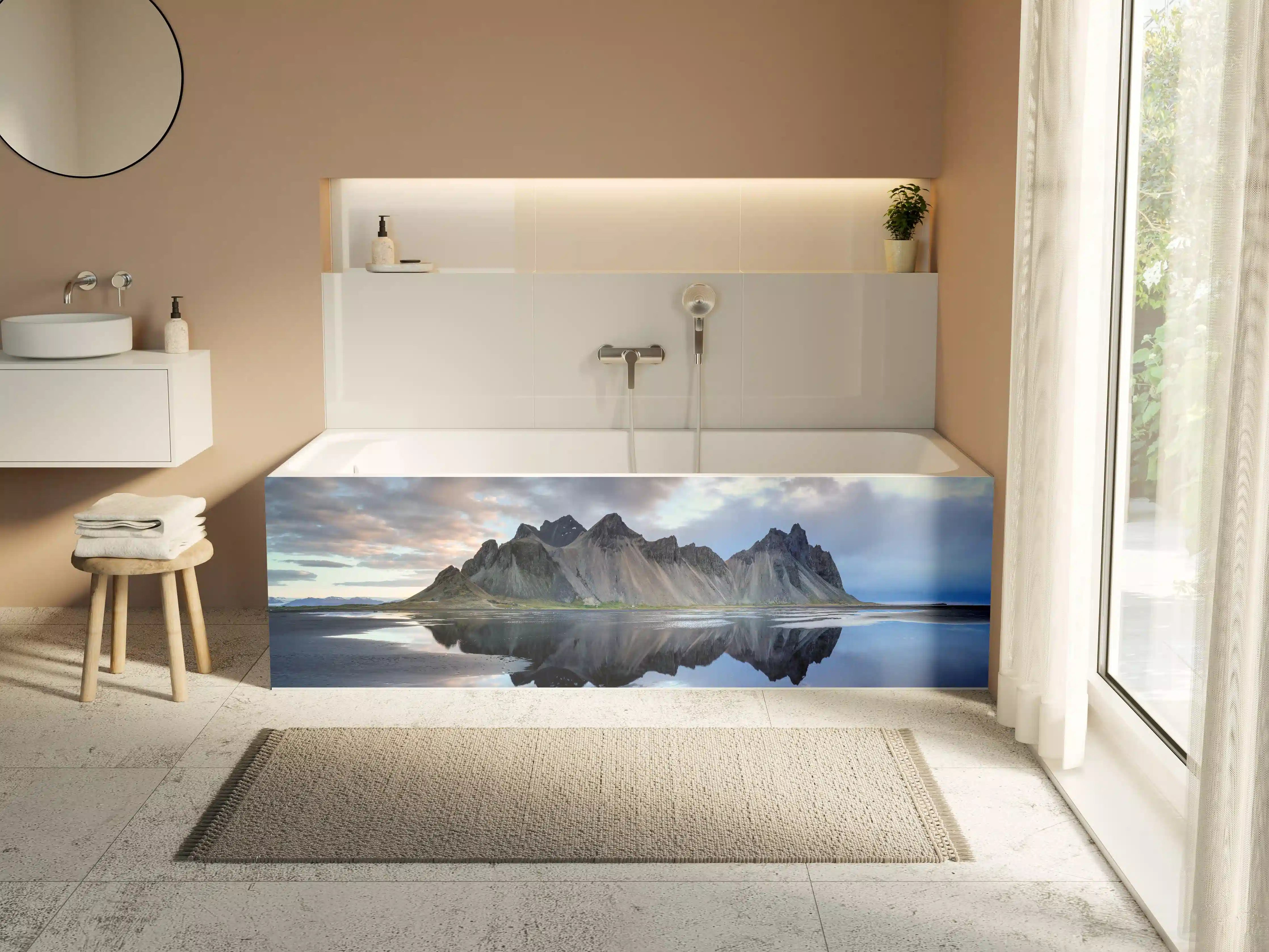 Badewannen-Rückwand - Stokksnes an der isländischen Küste