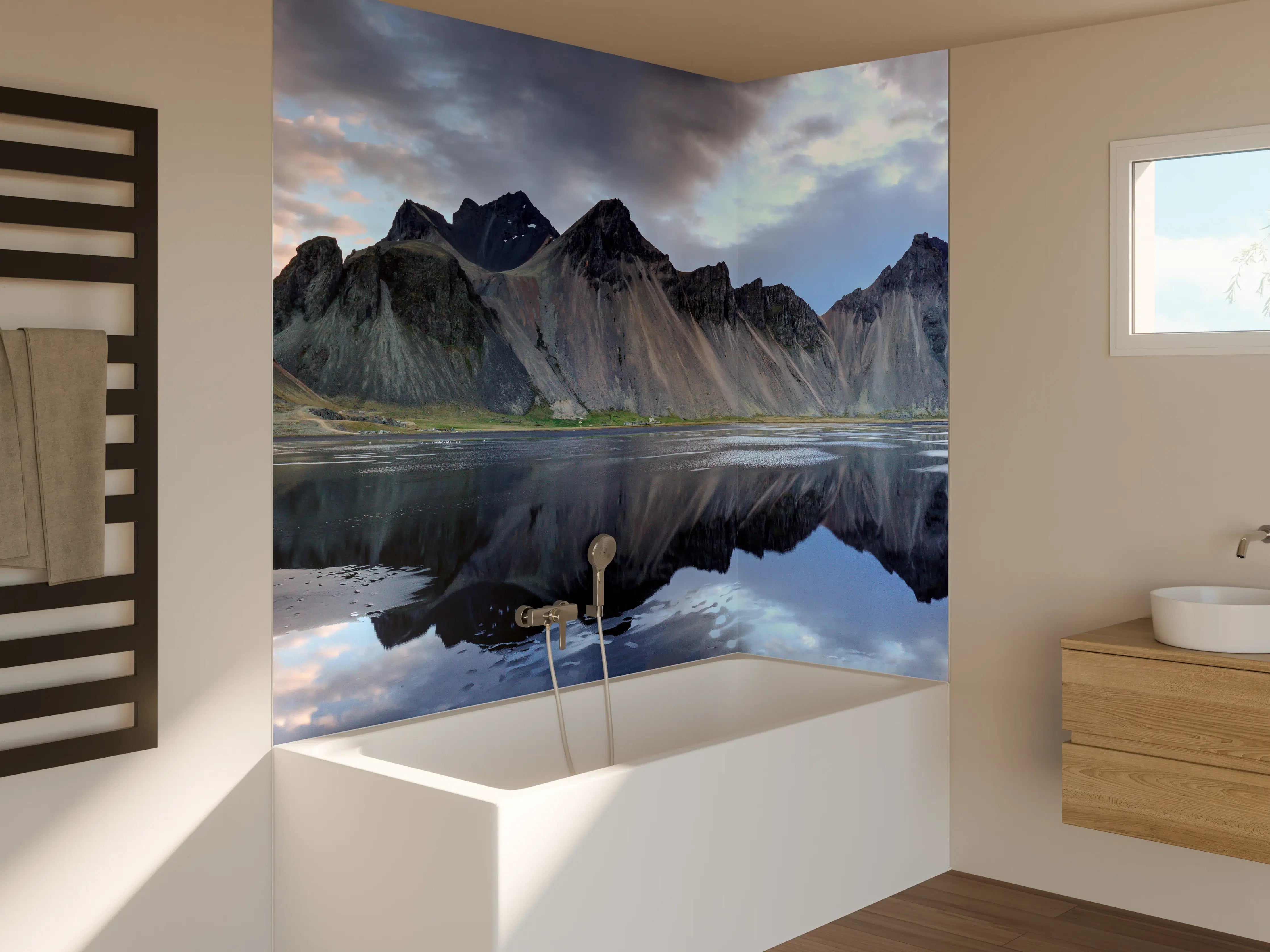 Badewannen-Rückwand - Stokksnes an der isländischen Küste