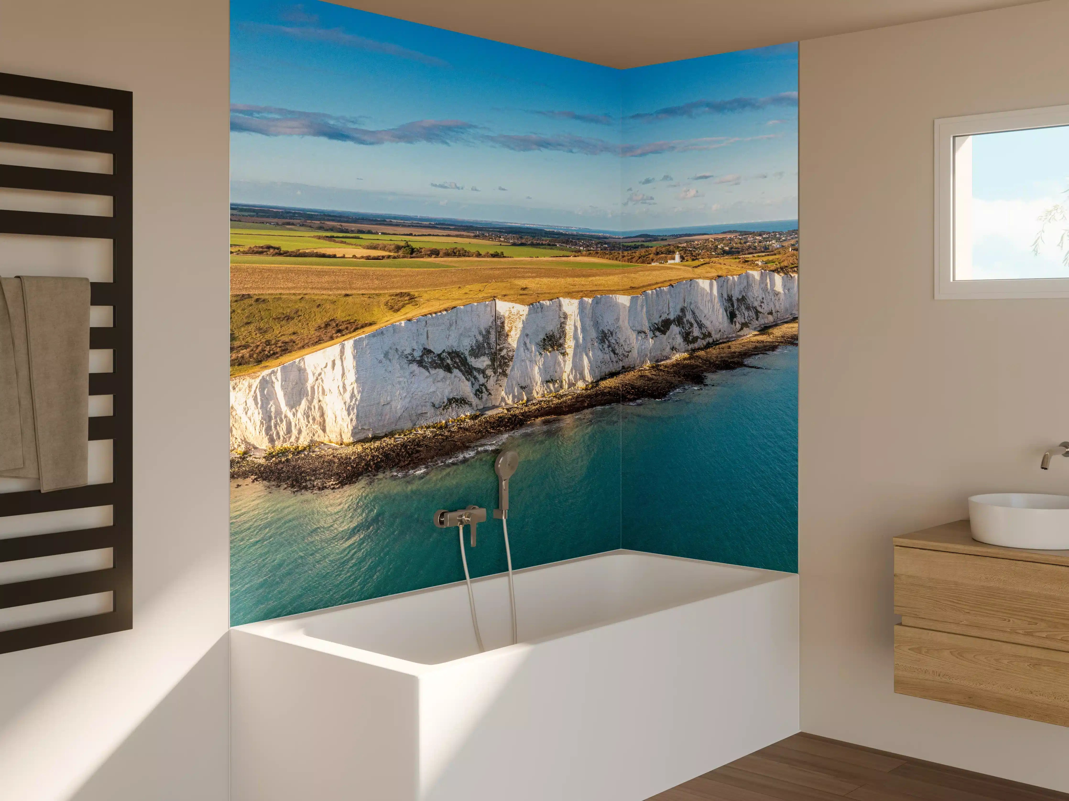 Badewannen-Rückwand - Strahlende White Cliffs of Dover