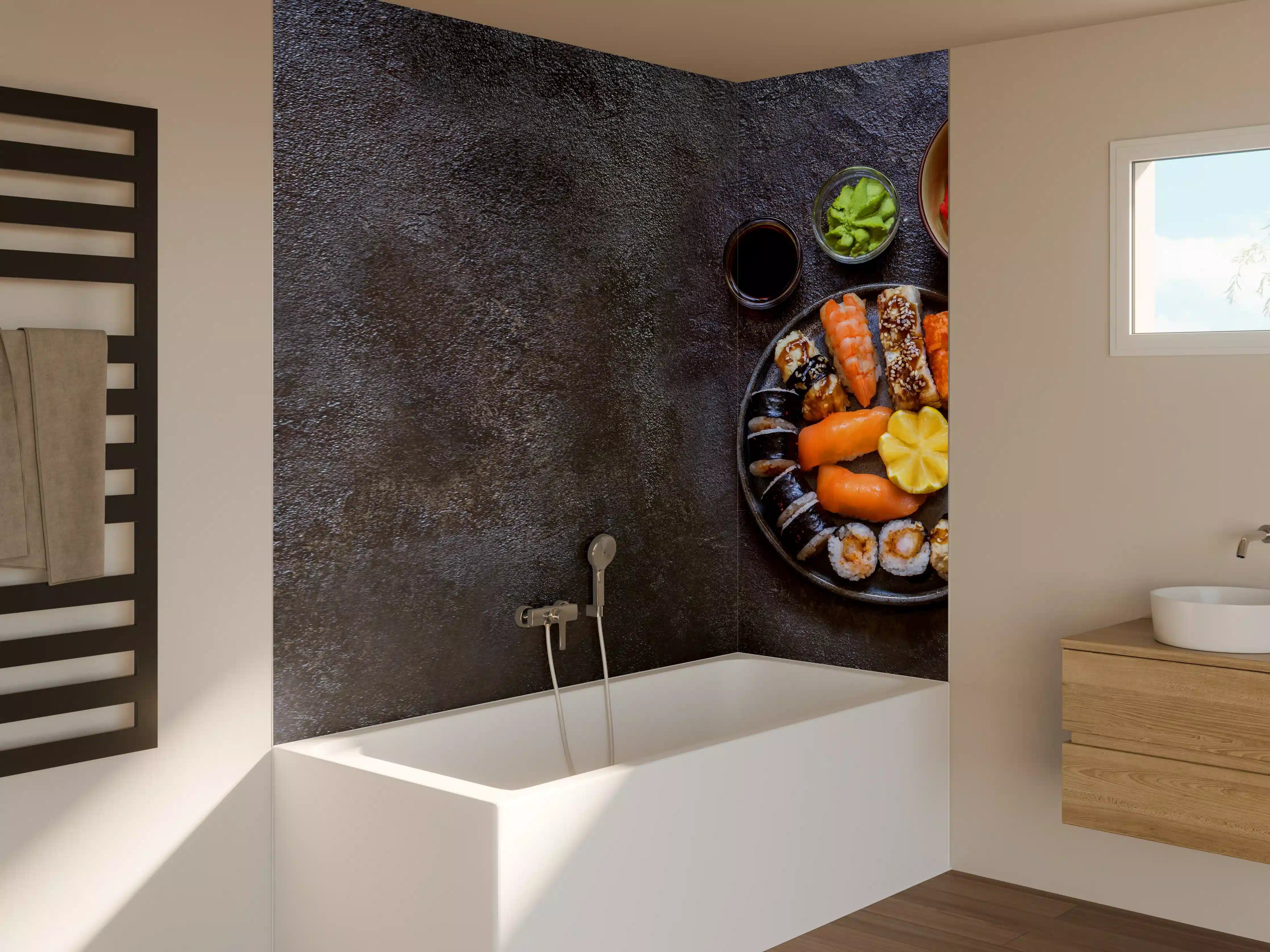 Badewannen-Rückwand - Sushi-Bowl mit Lachs
