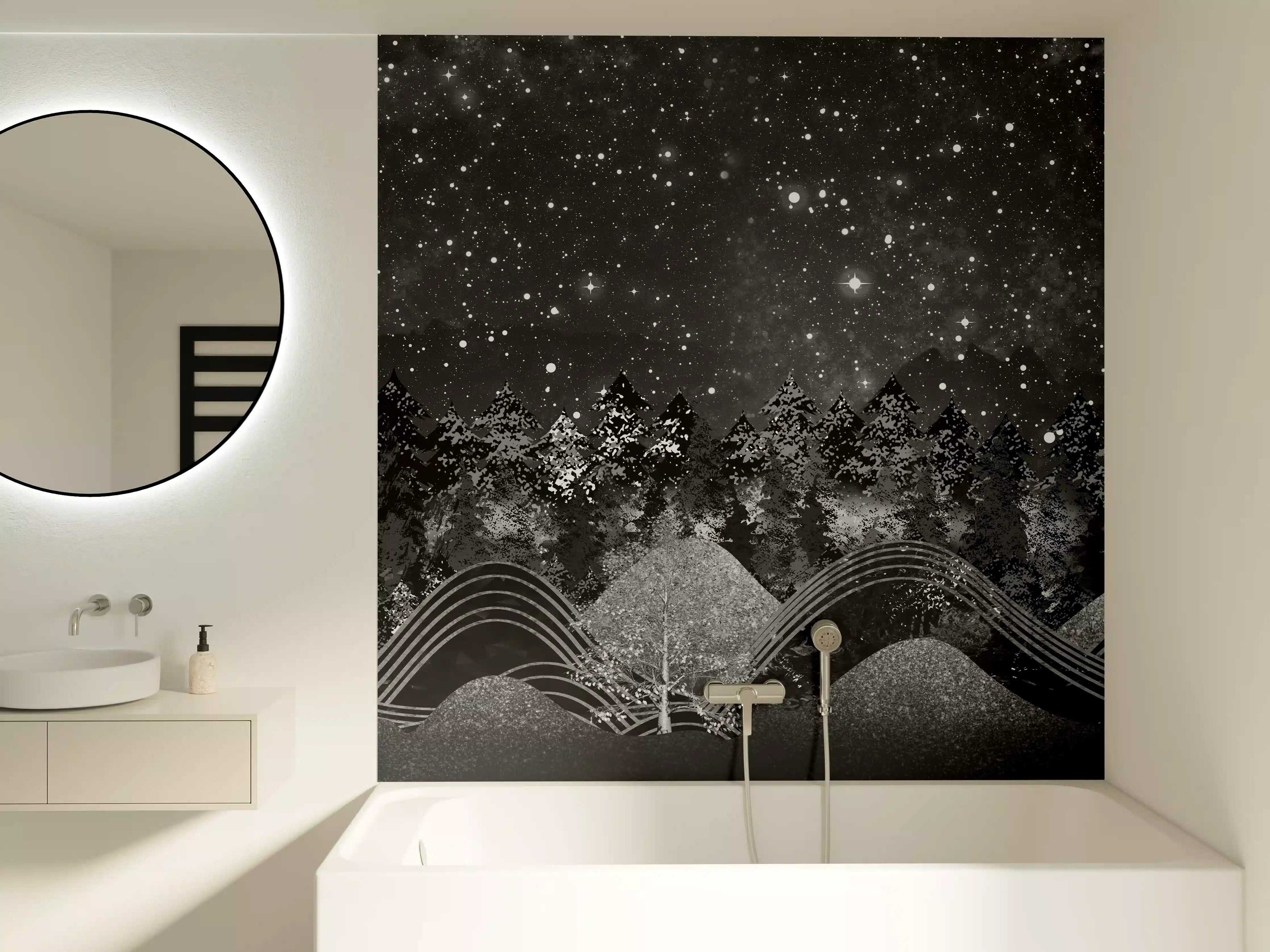 Badewannen-Rückwand - Tapete einer Landschaft - 3D