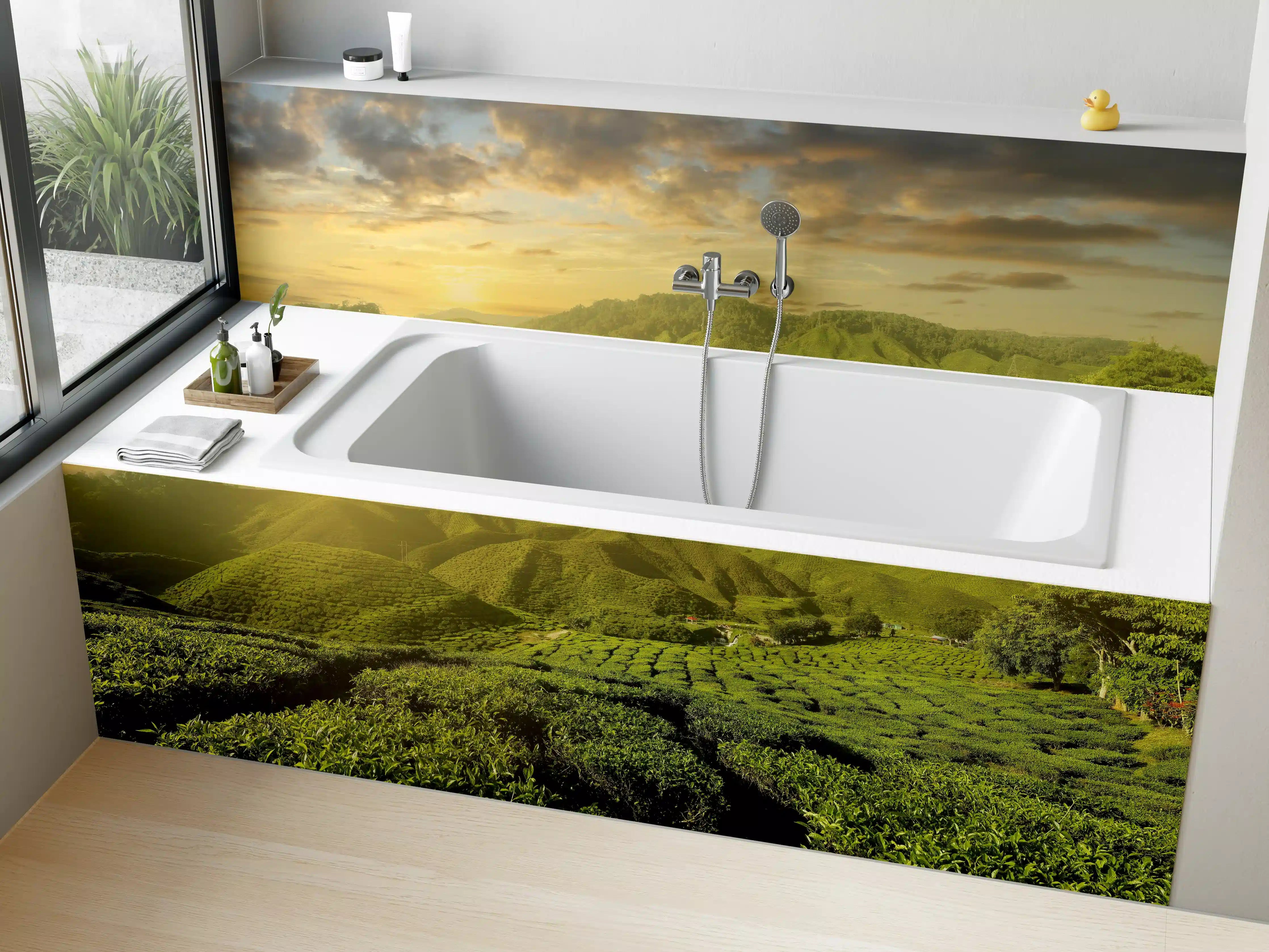 Badewannen-Rückwand - Teeplantage in Malaysia