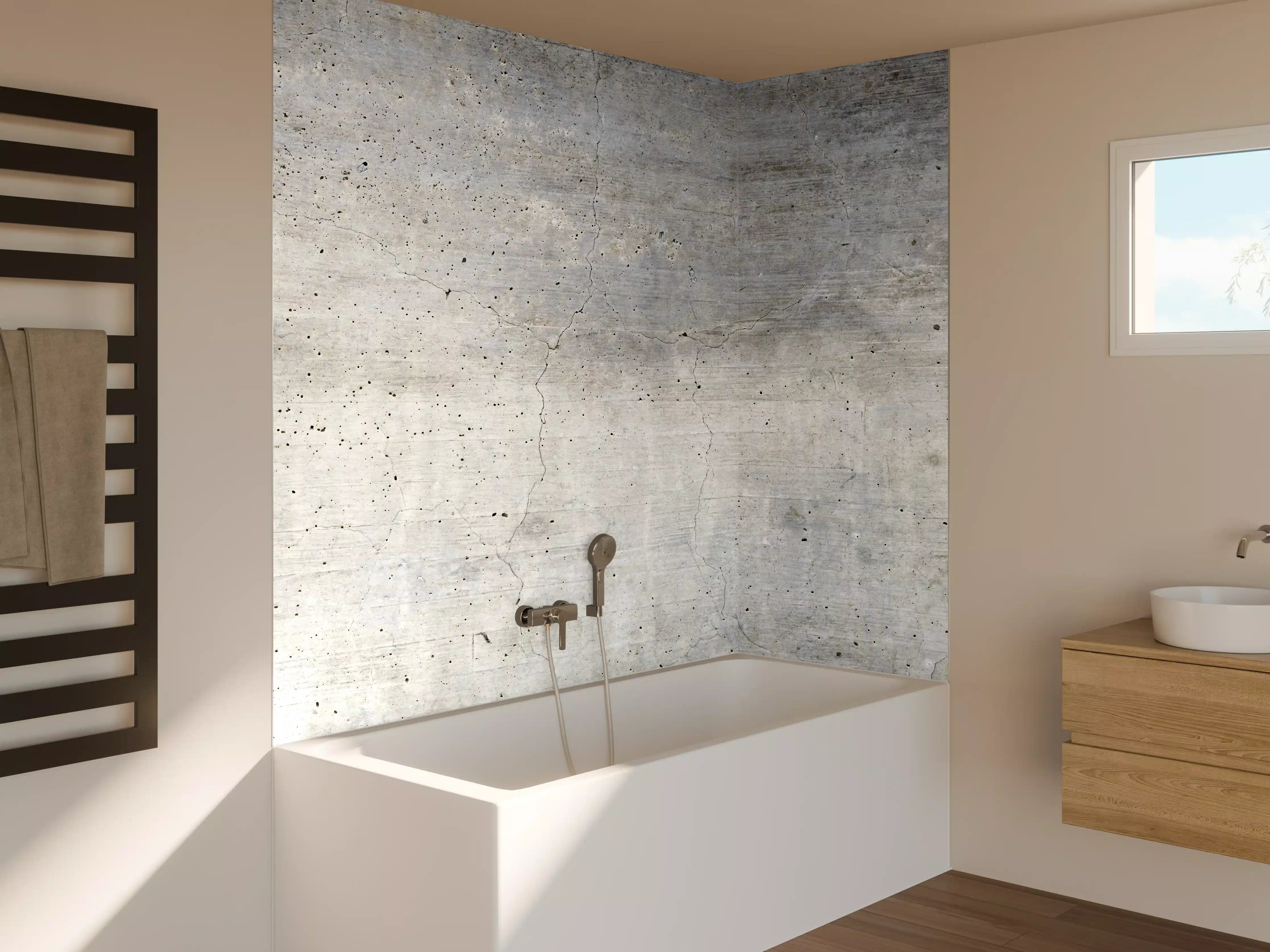 Badewannen-Rückwand - Textur einer alten grauen Betonwand