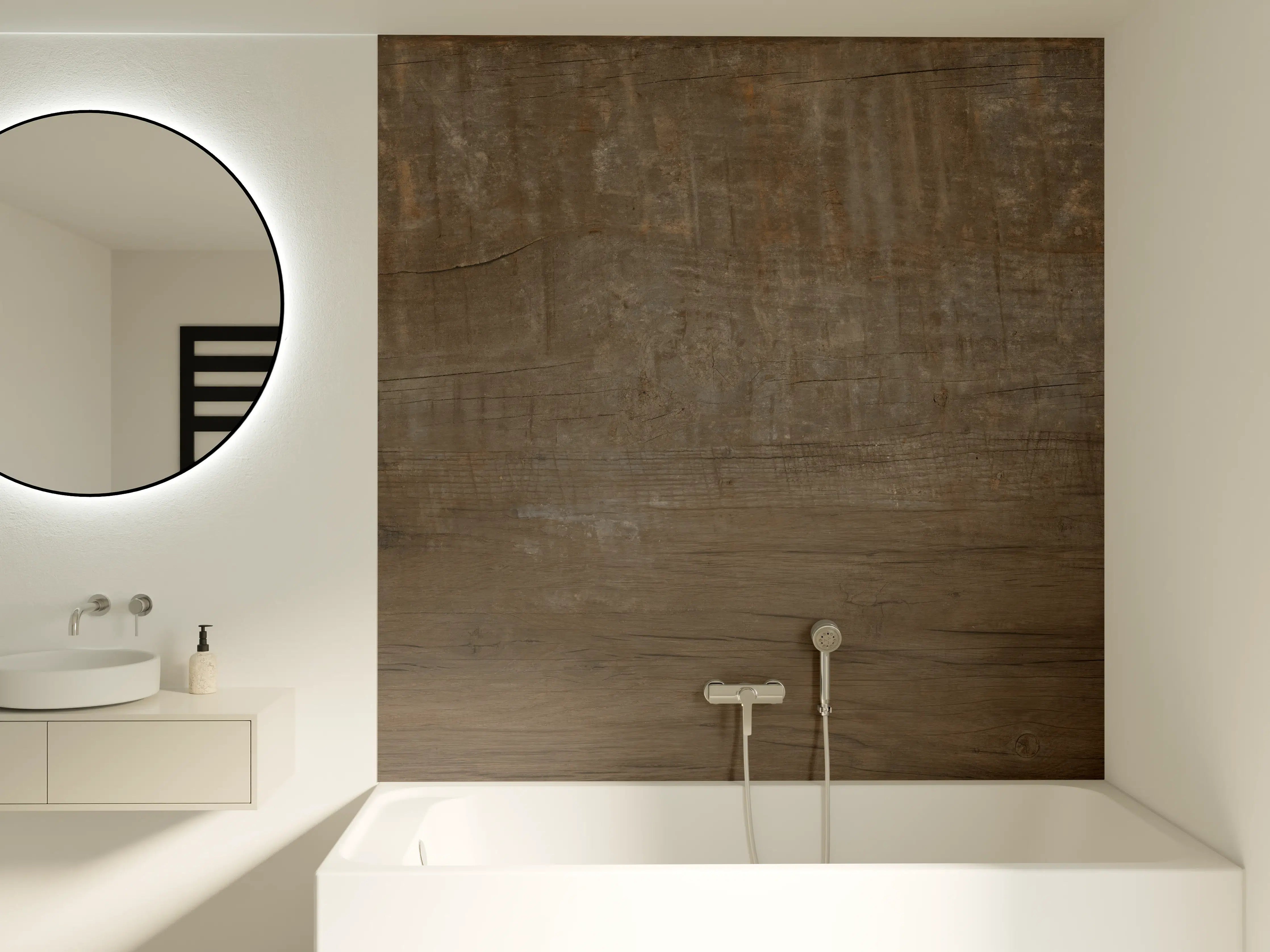Badewannen-Rückwand - Textur mit natürlicher Holzstruktur