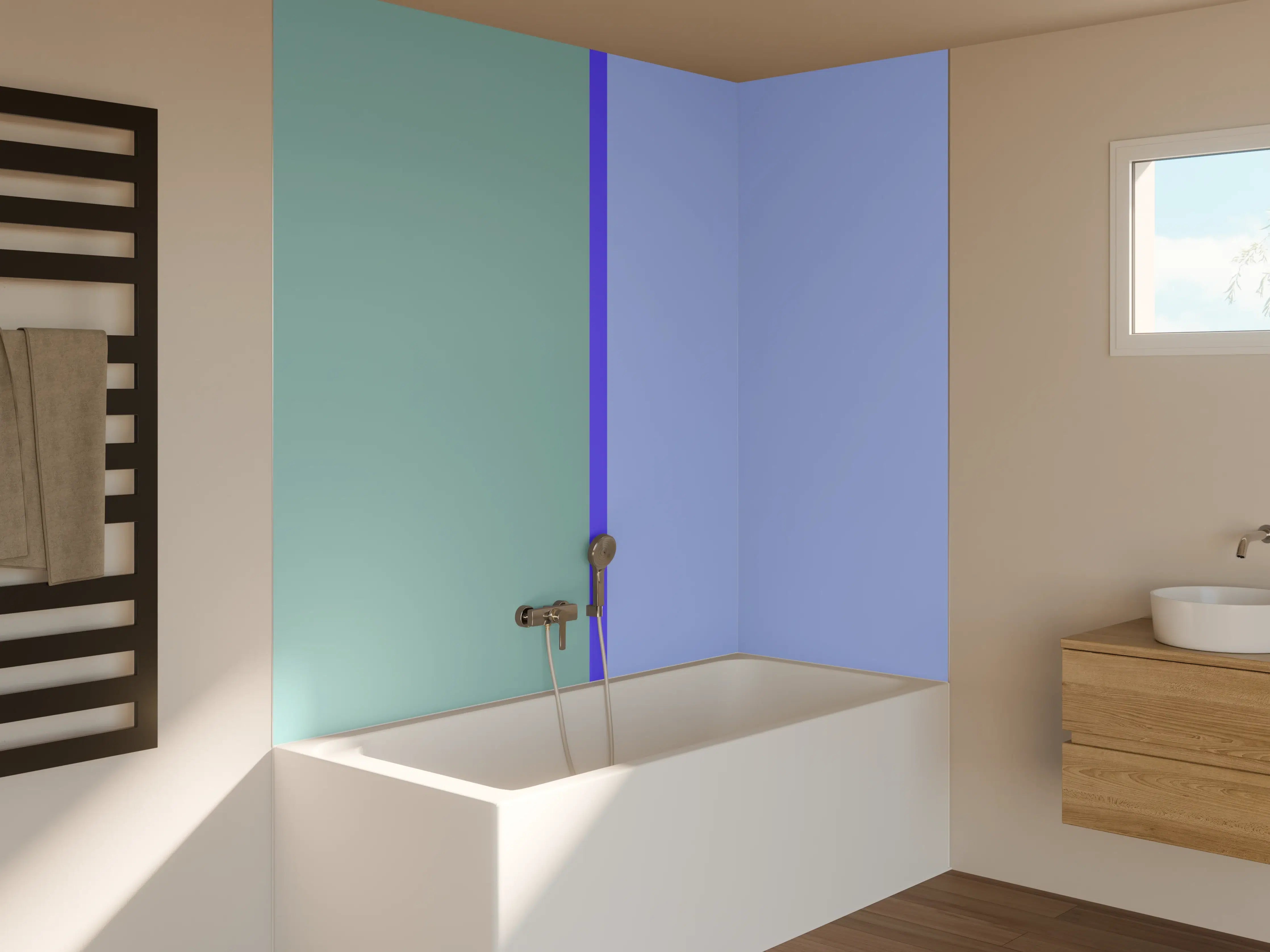Badewannen-Rückwand - The Blues - Easy Vertical - Lavender
