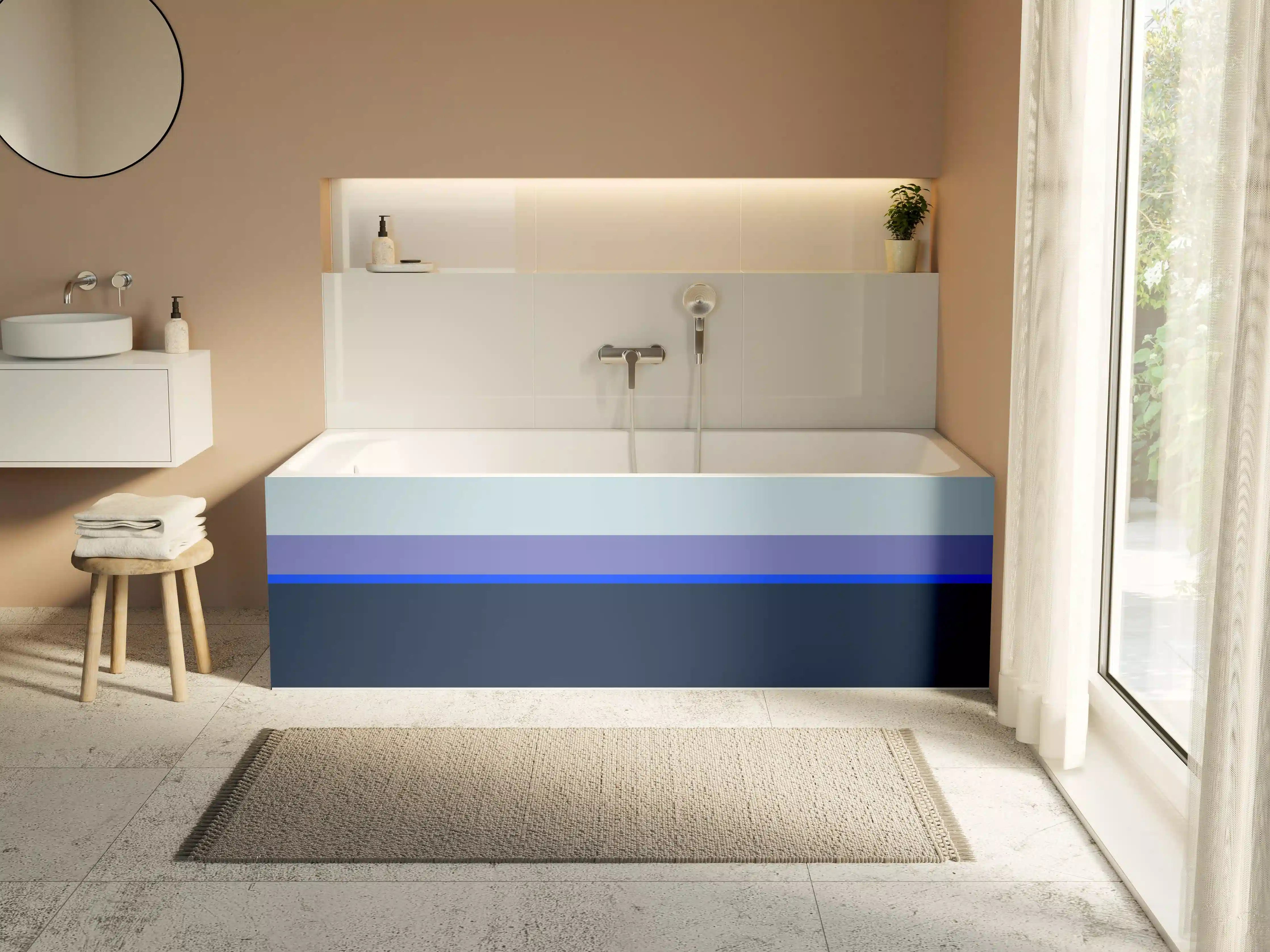 Badewannen-Rückwand - The Blues - Horizontal - Blueberry