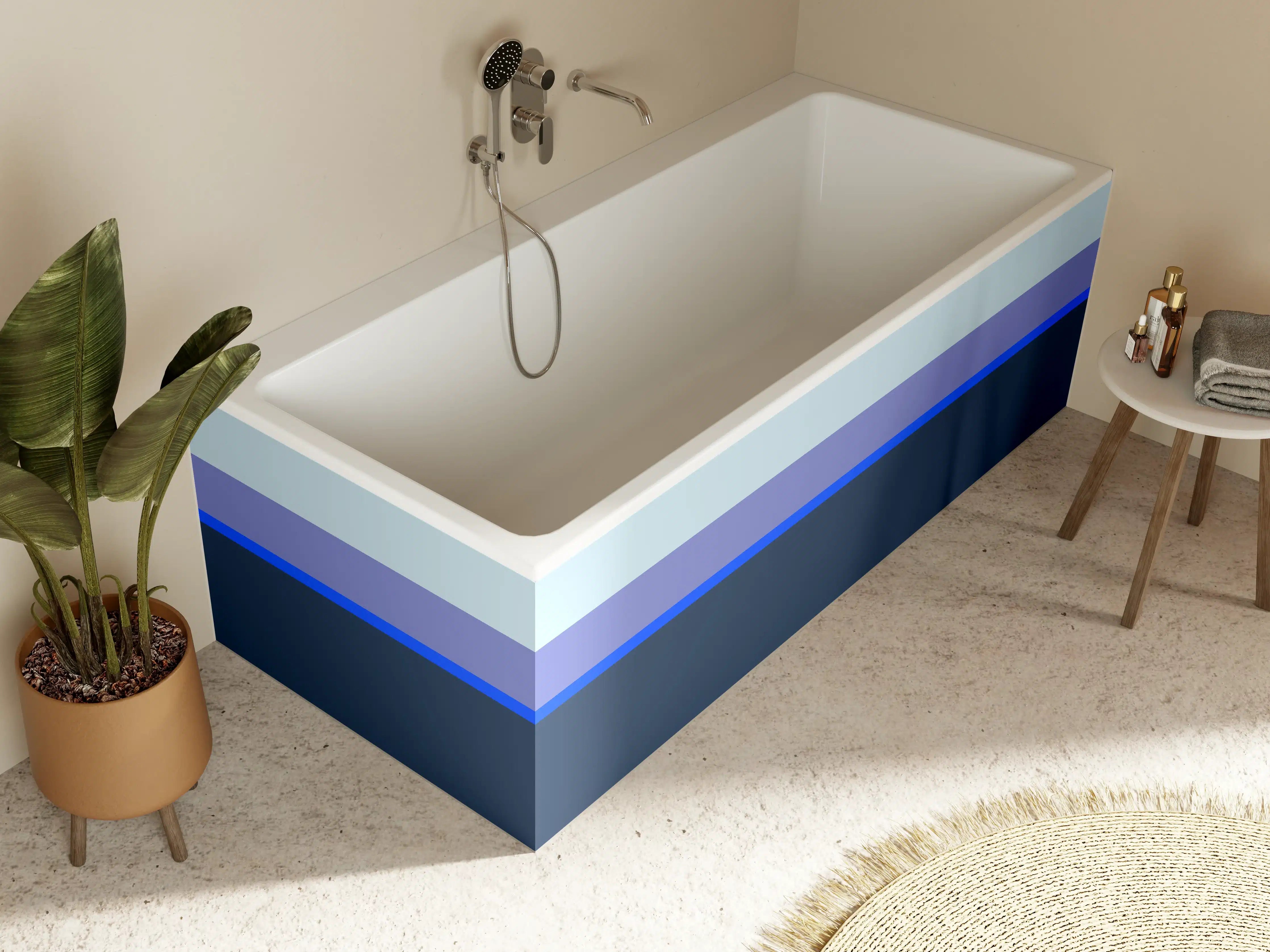 Badewannen-Rückwand - The Blues - Horizontal - Blueberry