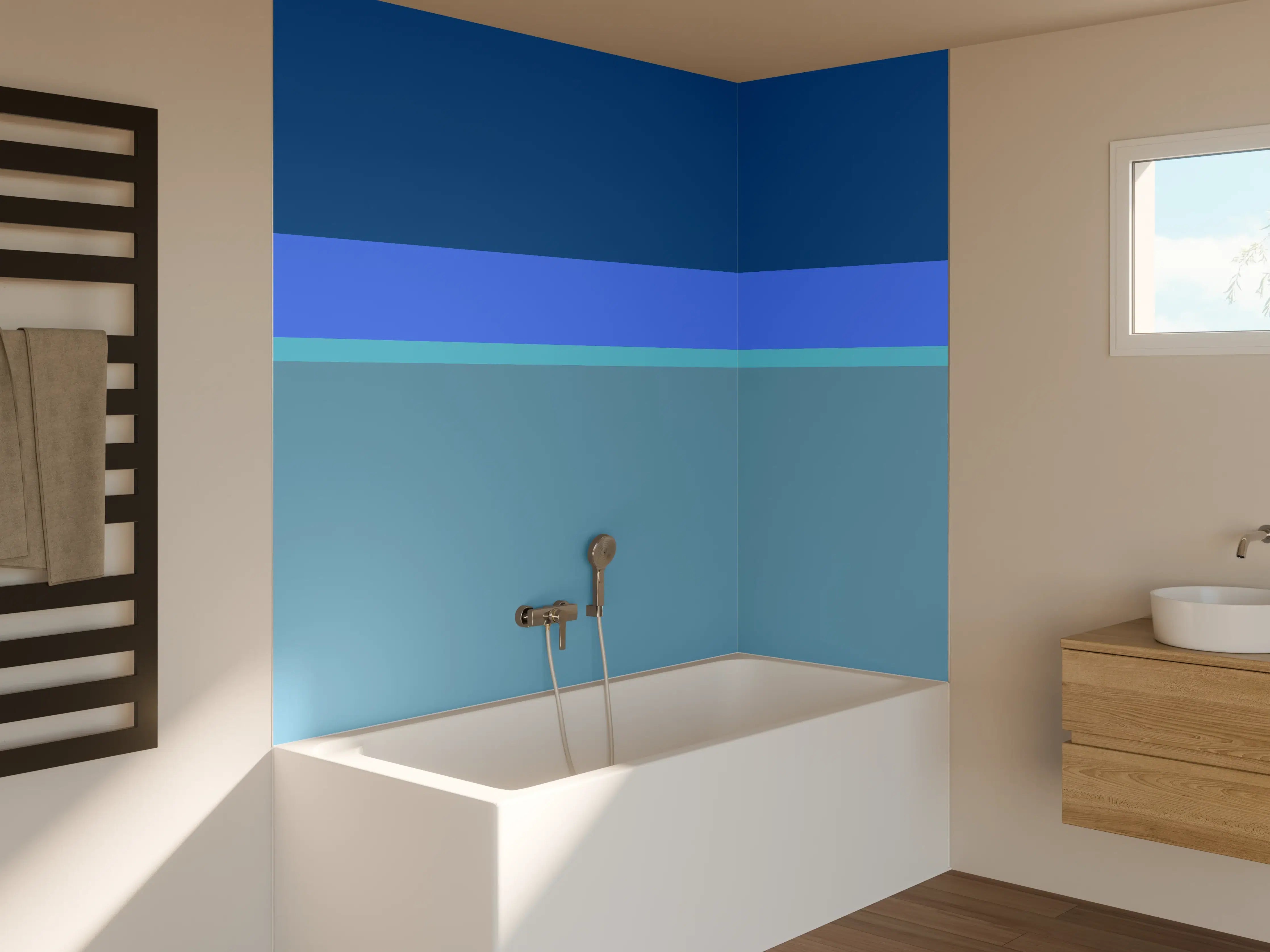 Badewannen-Rückwand - The Blues - Horizontal - Cornflower