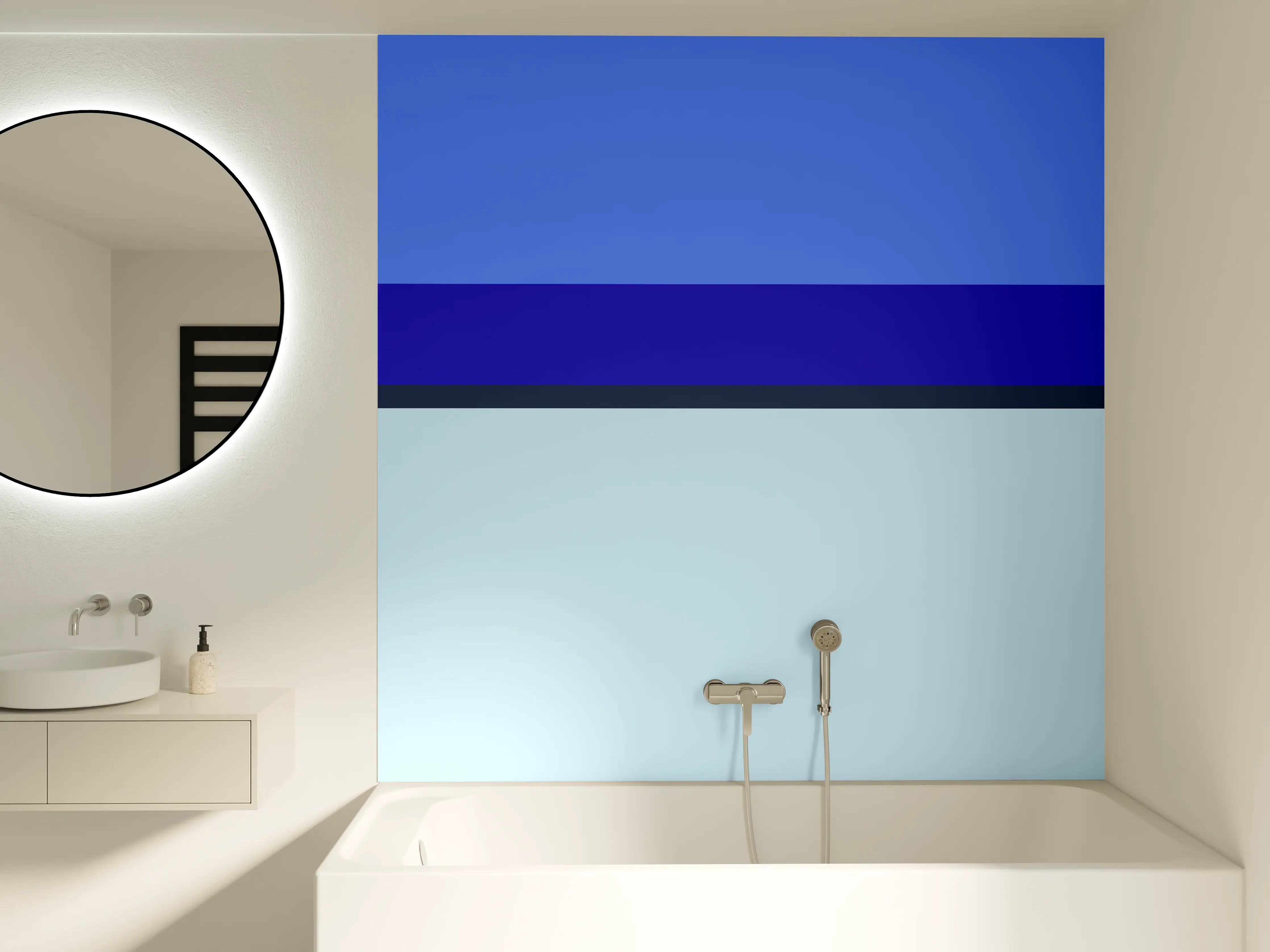 Badewannen-Rückwand - The Blues - Horizontal - Waterfall