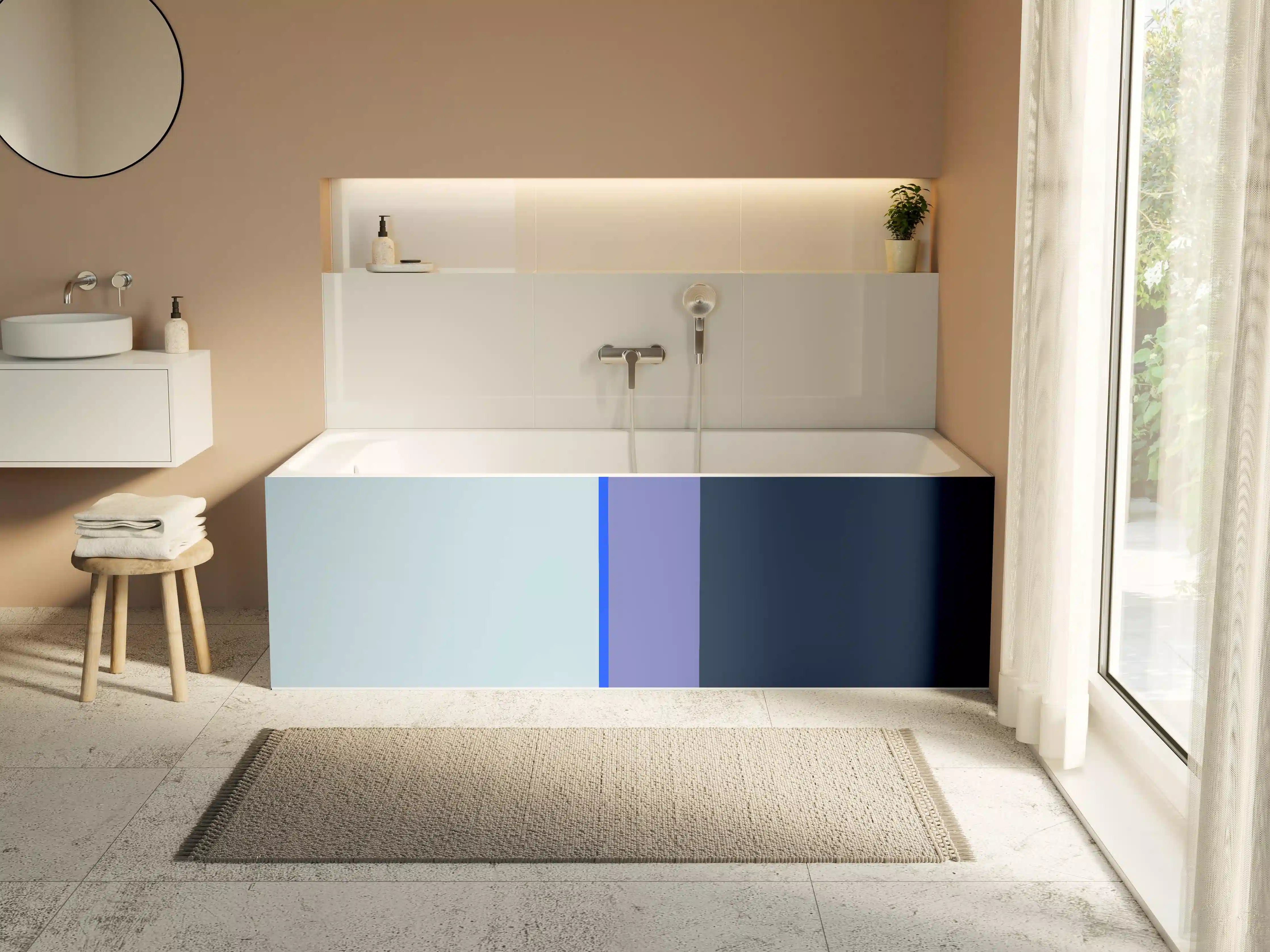 Badewannen-Rückwand - The Blues - Vertical - Blueberry
