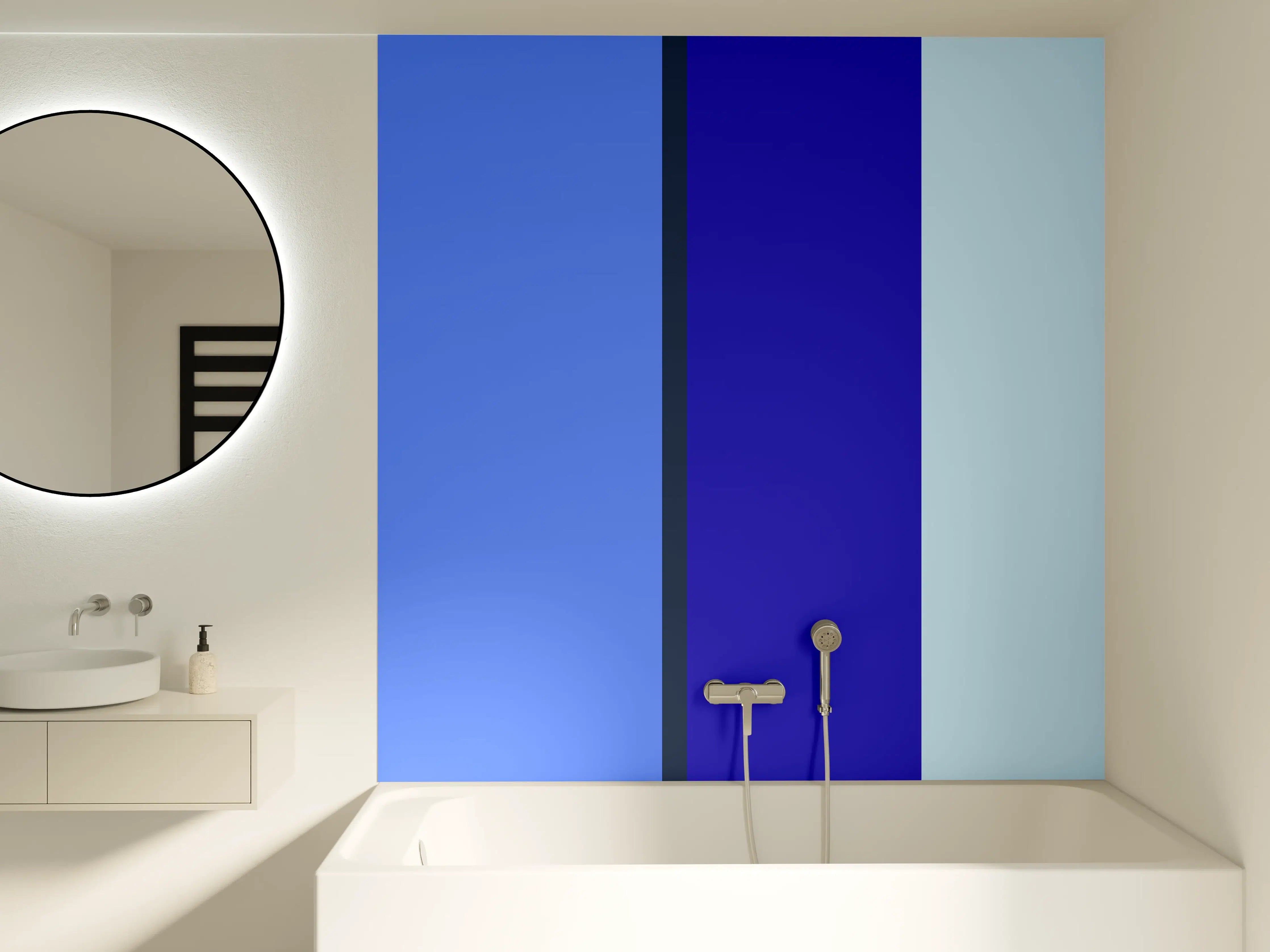 Badewannen-Rückwand - The Blues - Vertical - Waterfall