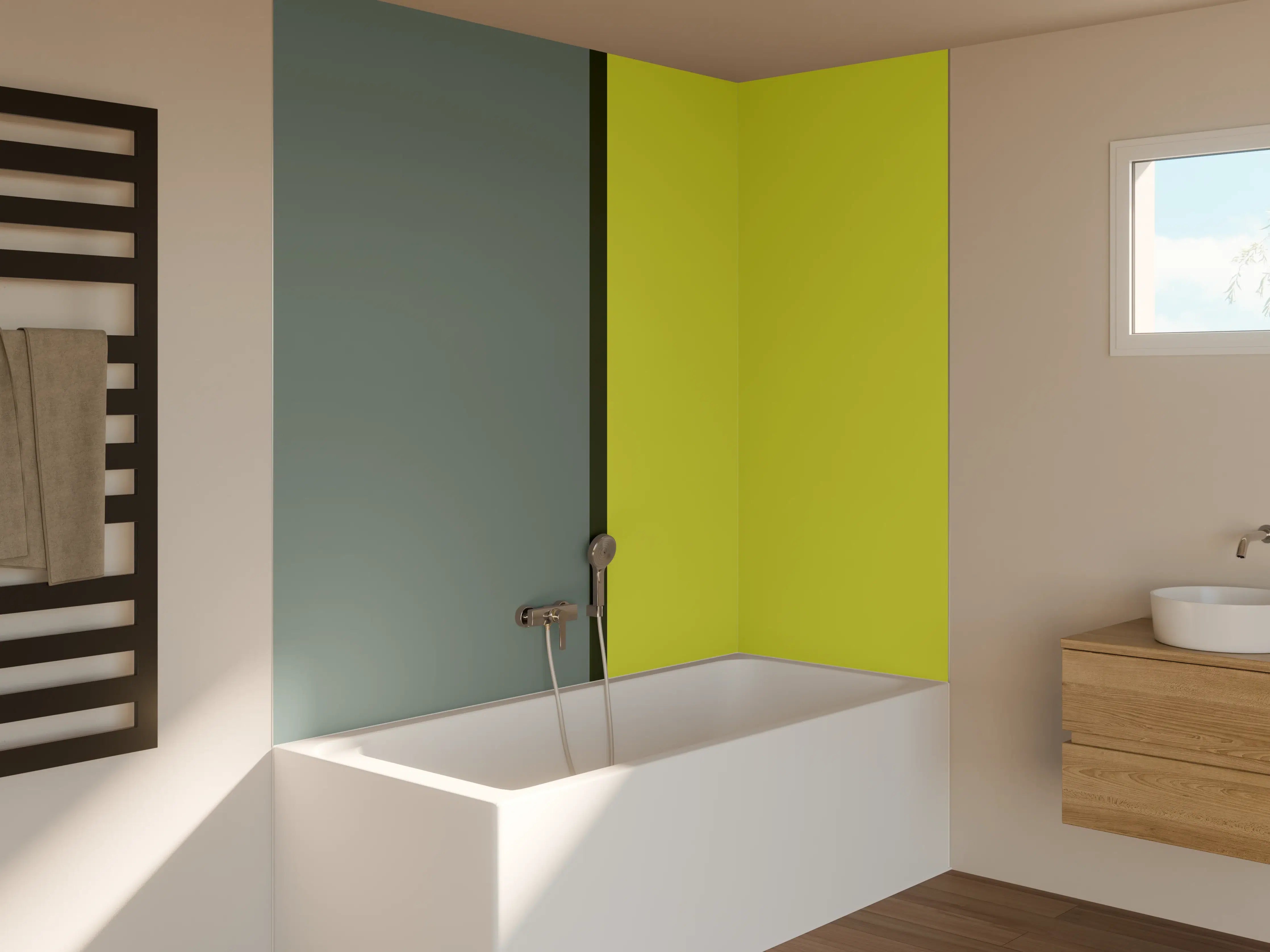 Badewannen-Rückwand - The Greens - Easy Vertical - Matcha