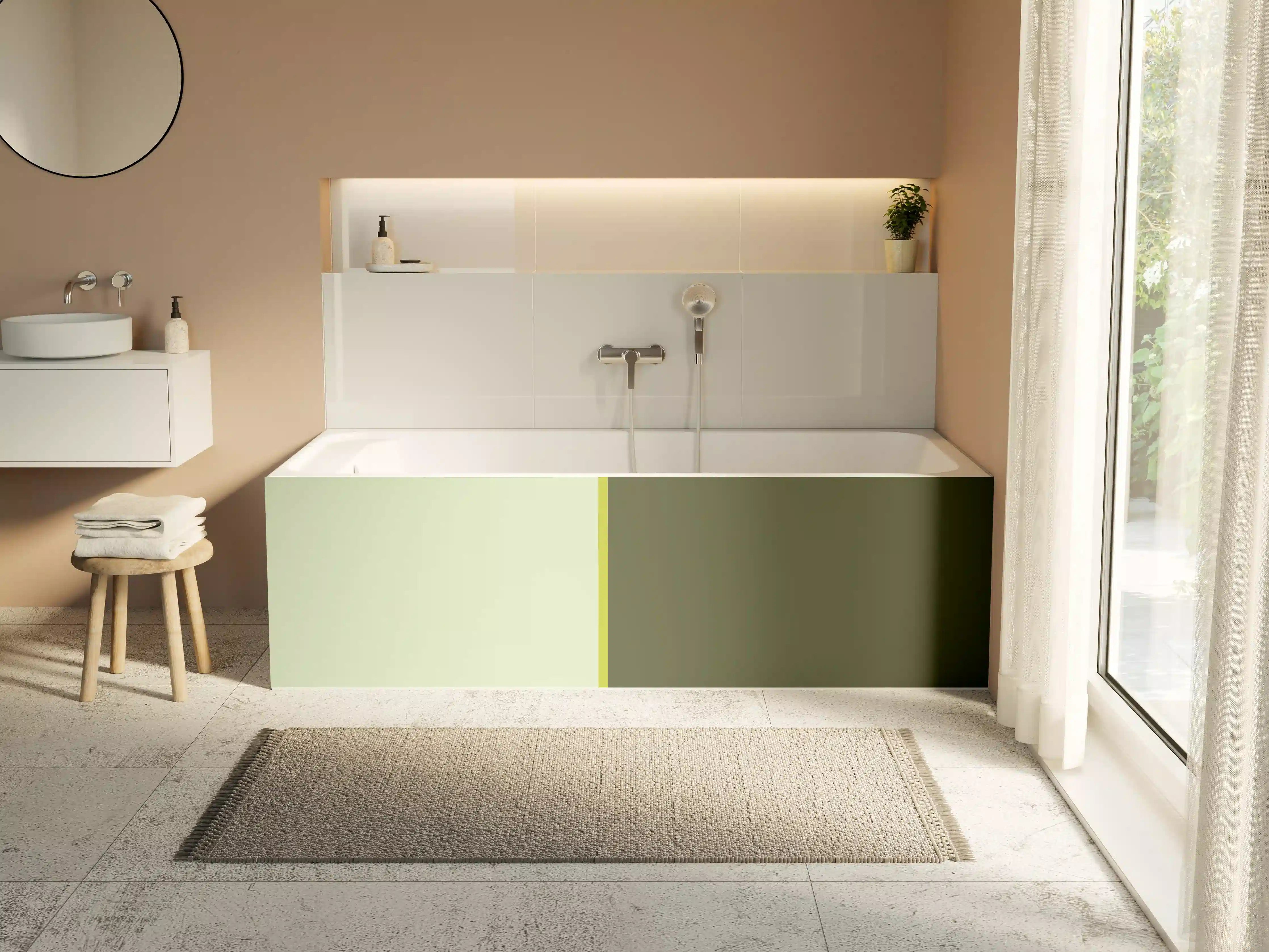 Badewannen-Rückwand - The Greens - Easy Vertical - Olive