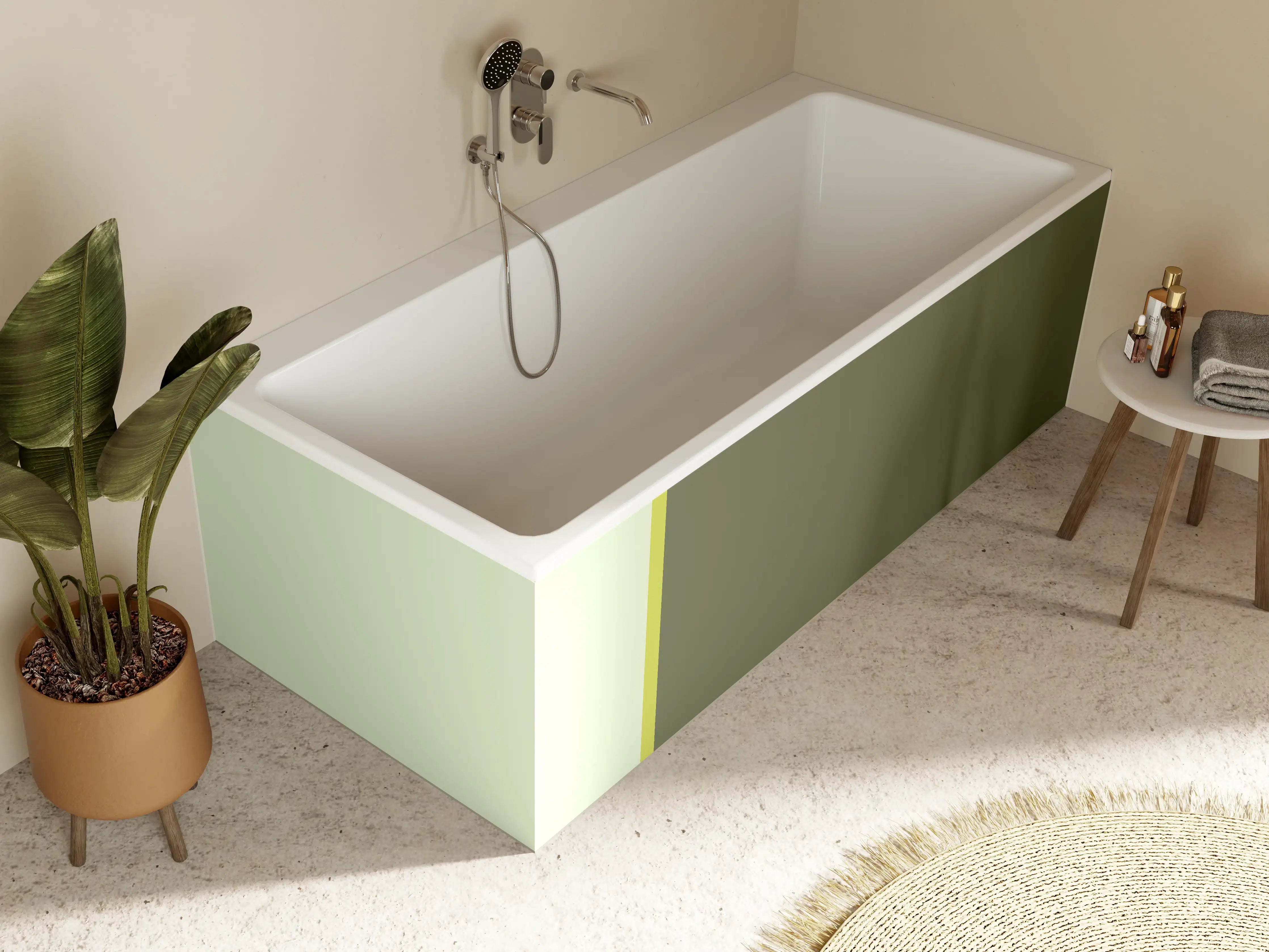 Badewannen-Rückwand - The Greens - Easy Vertical - Olive