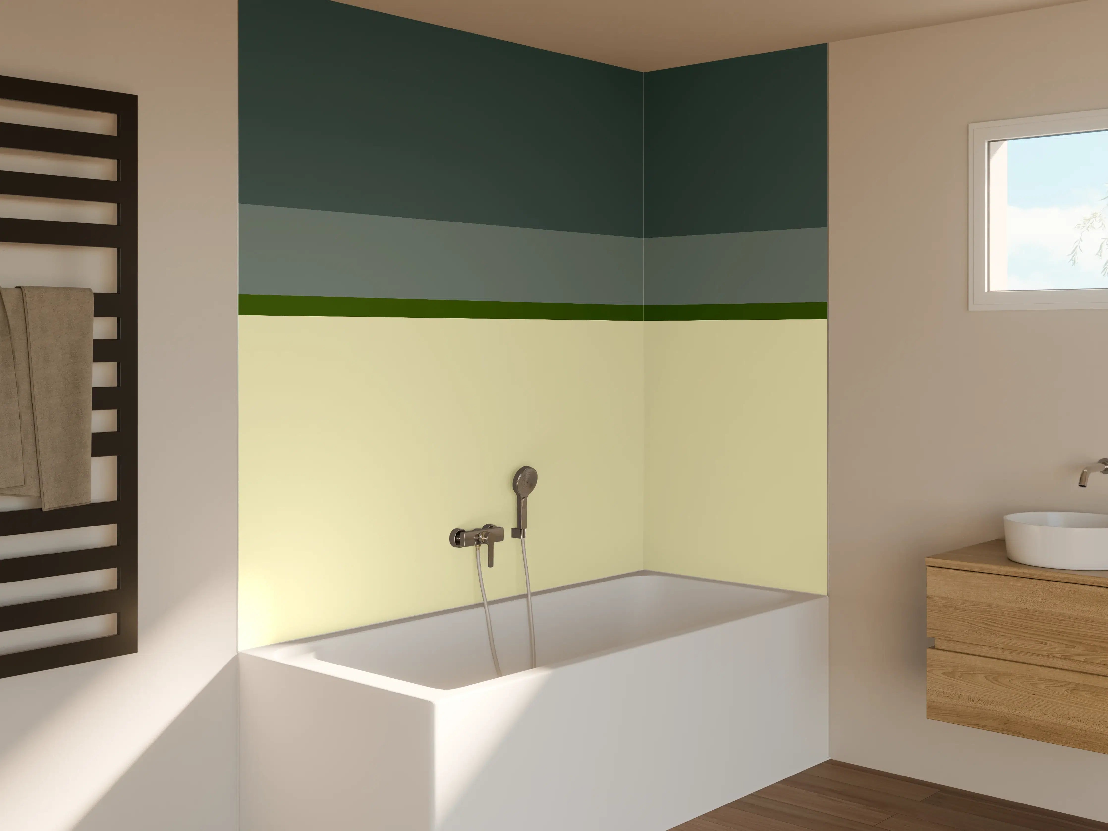 Badewannen-Rückwand - The Greens - Horizontal - Avocado
