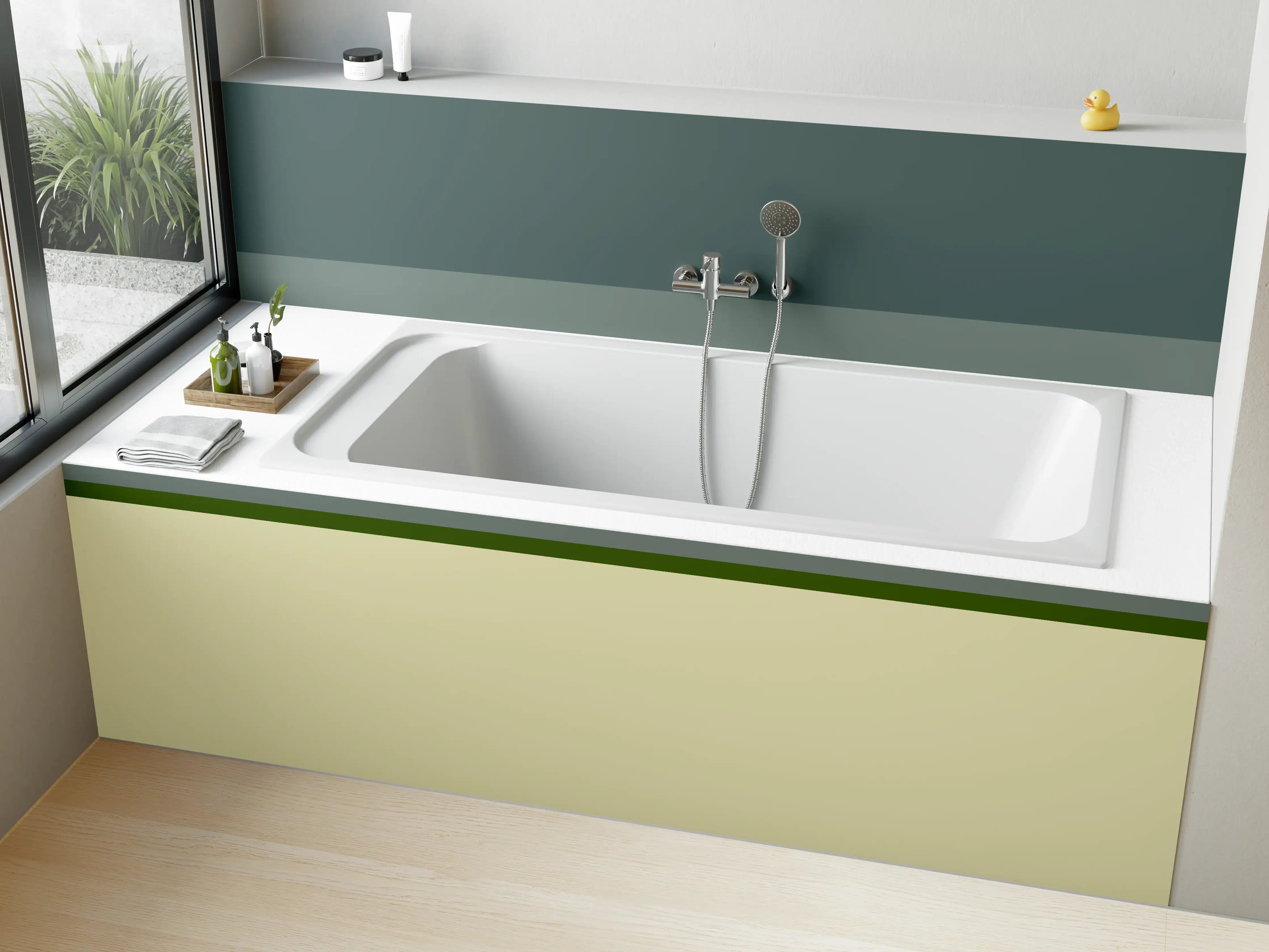 Badewannen-Rückwand - The Greens - Horizontal - Avocado