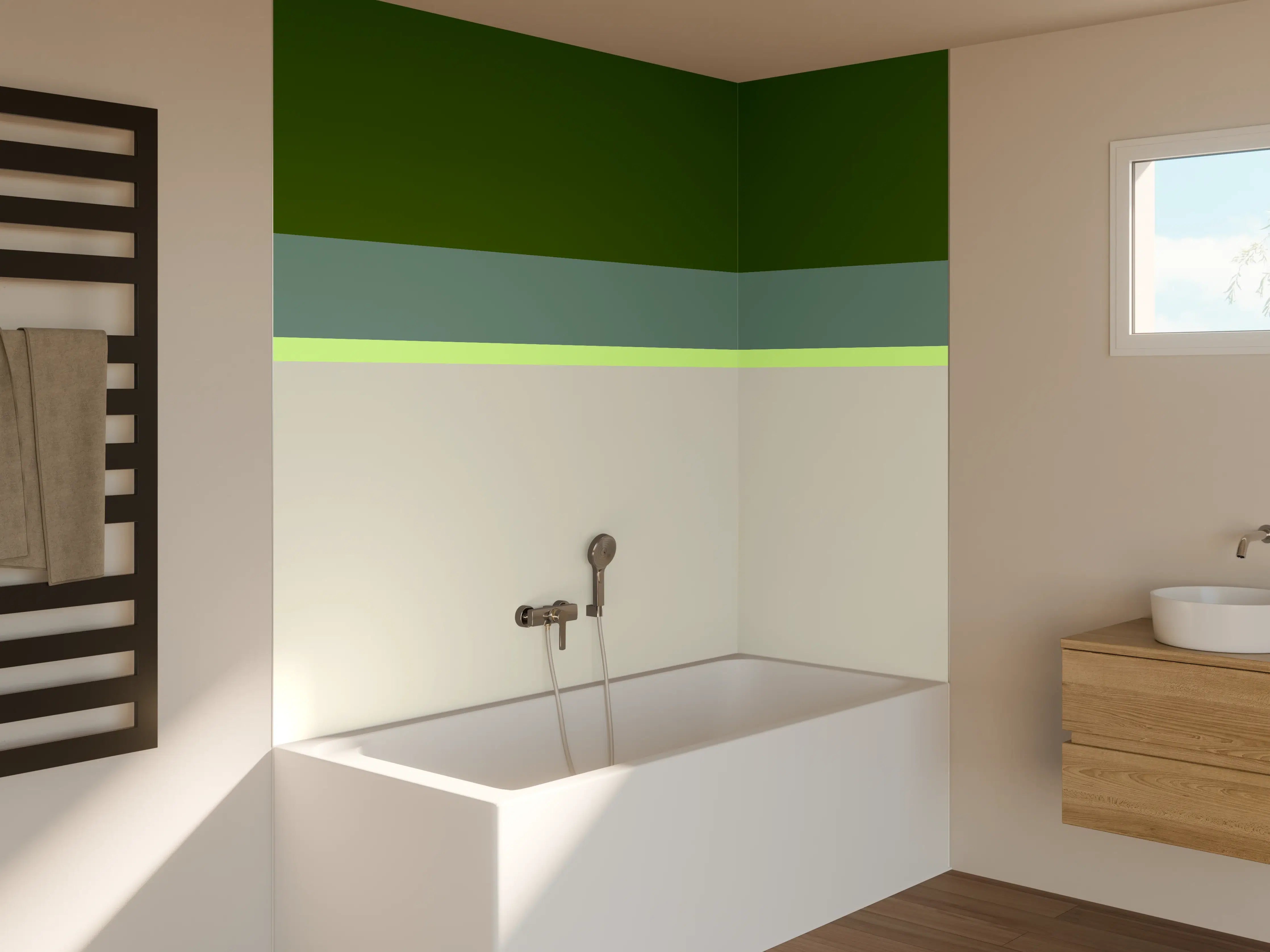 Badewannen-Rückwand - The Greens - Horizontal - Granny Smith