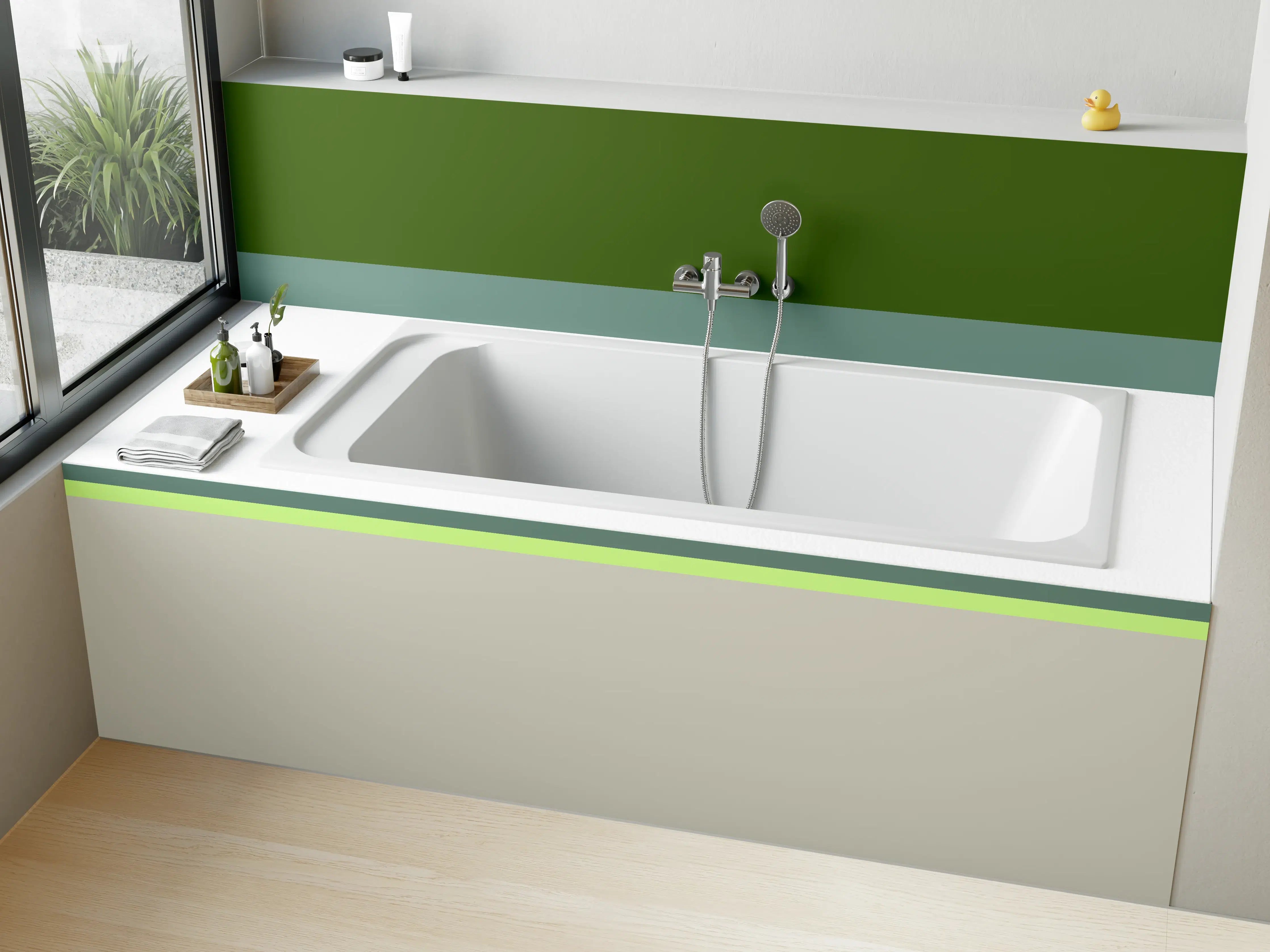 Badewannen-Rückwand - The Greens - Horizontal - Granny Smith