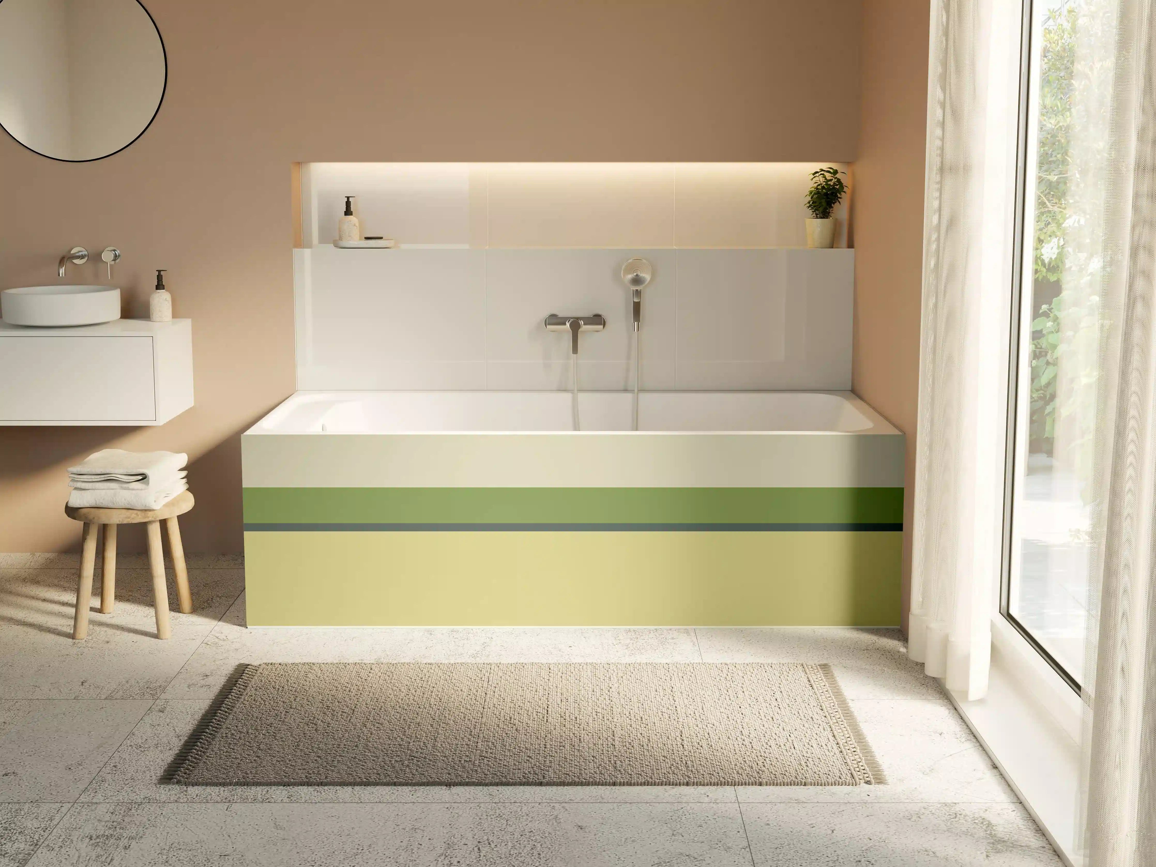 Badewannen-Rückwand - The Greens - Horizontal - Pistachio