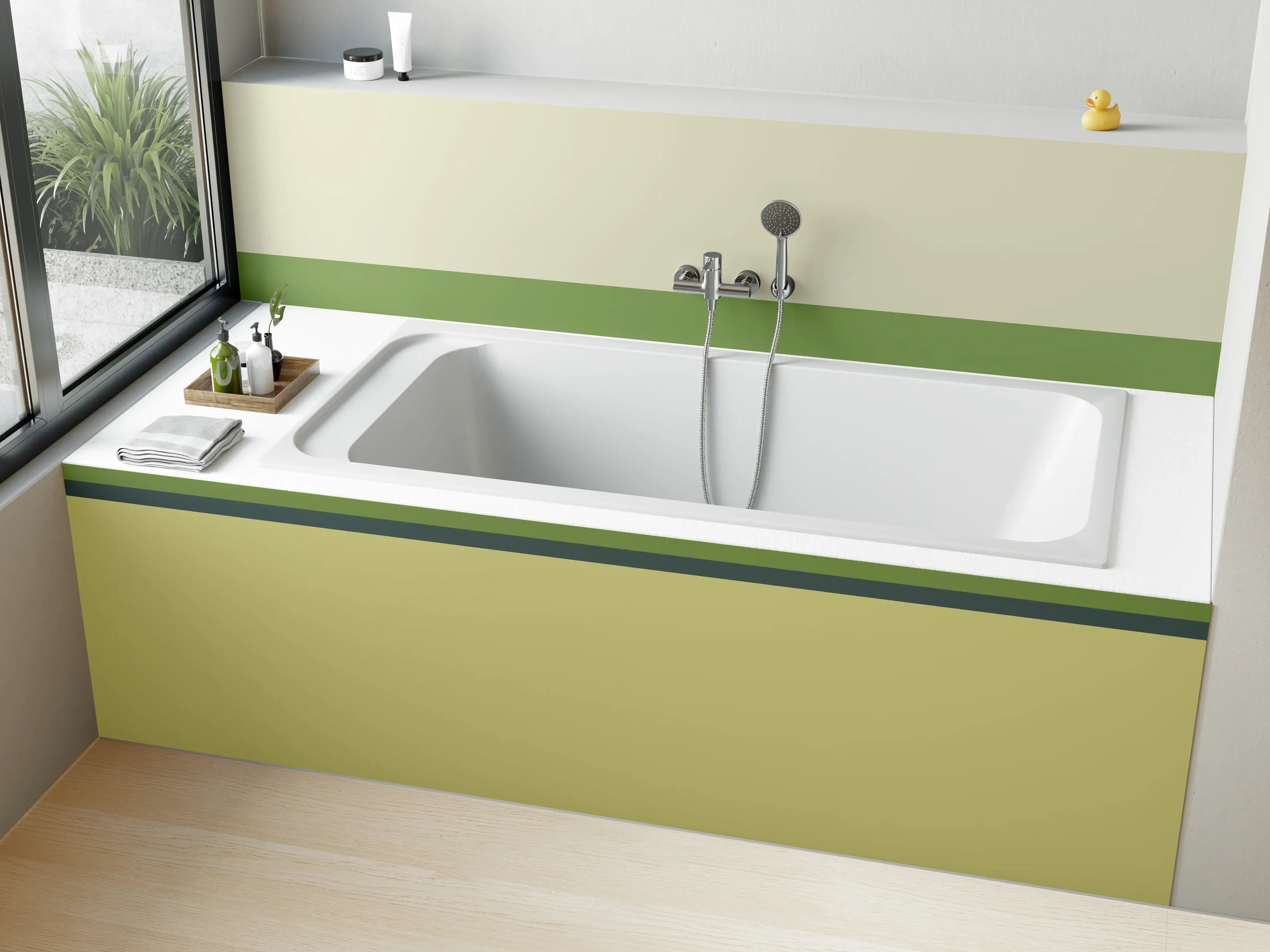 Badewannen-Rückwand - The Greens - Horizontal - Pistachio