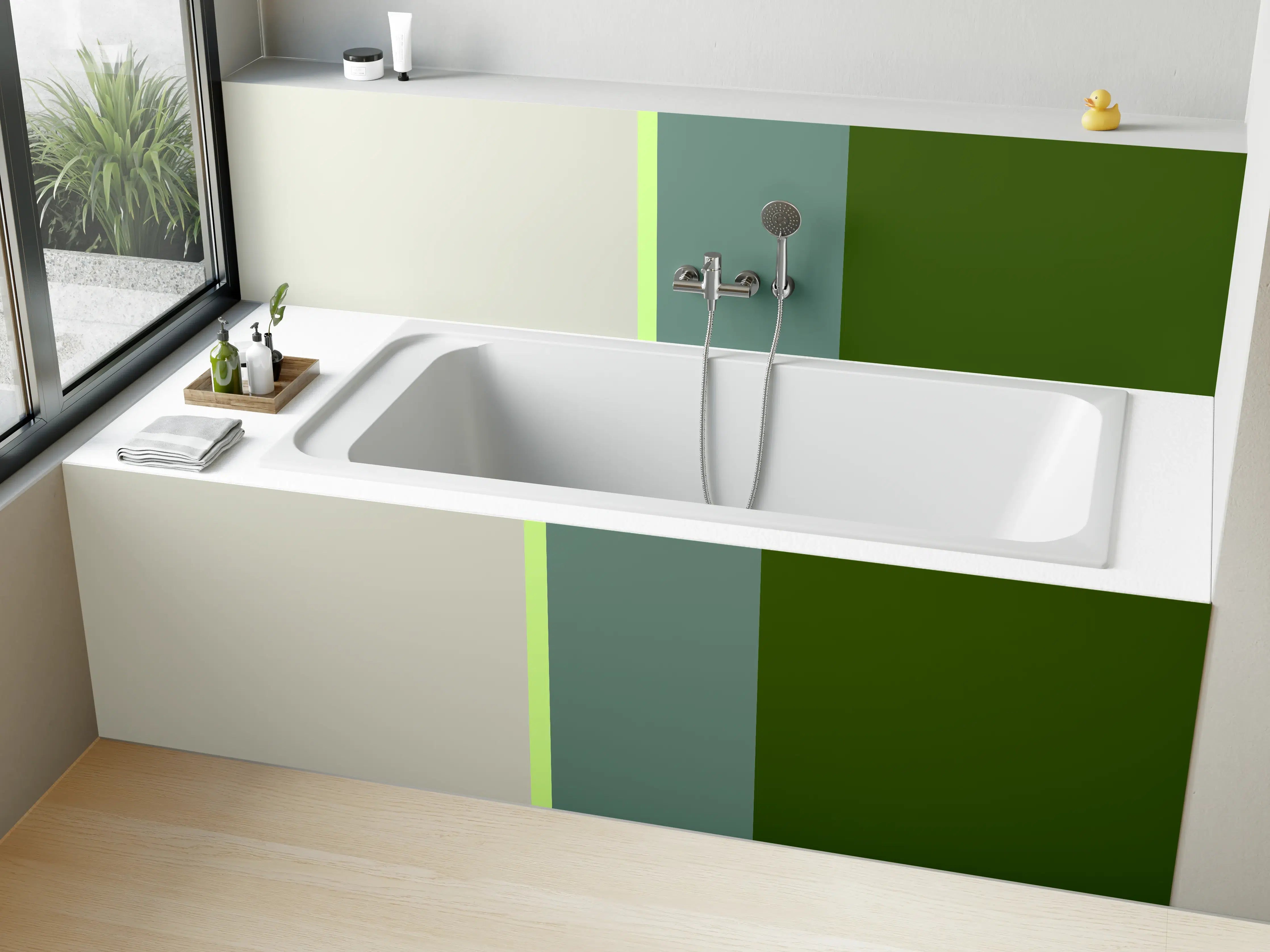 Badewannen-Rückwand - The Greens - Vertical - Granny Smith