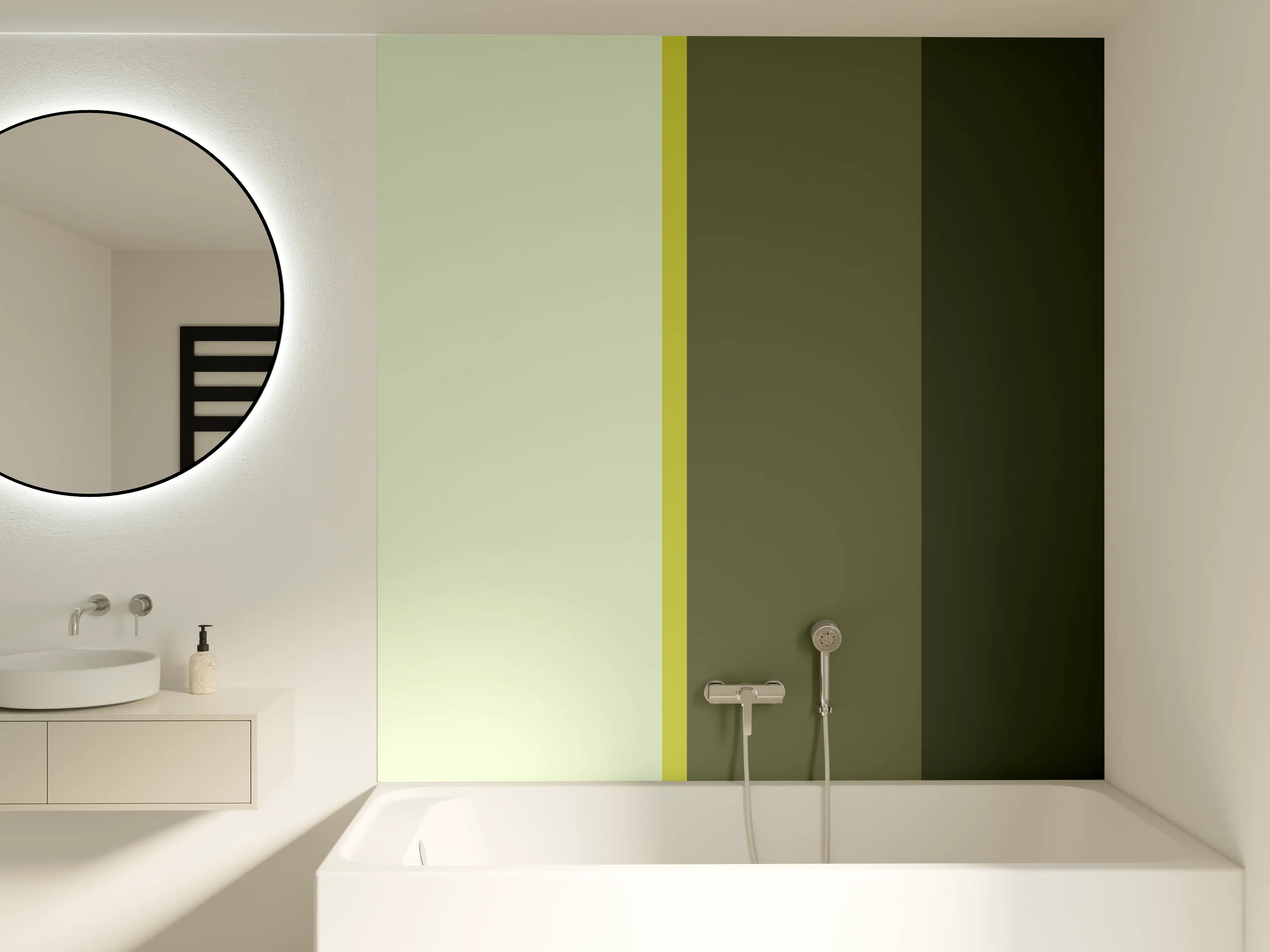 Badewannen-Rückwand - The Greens - Vertical - Olive