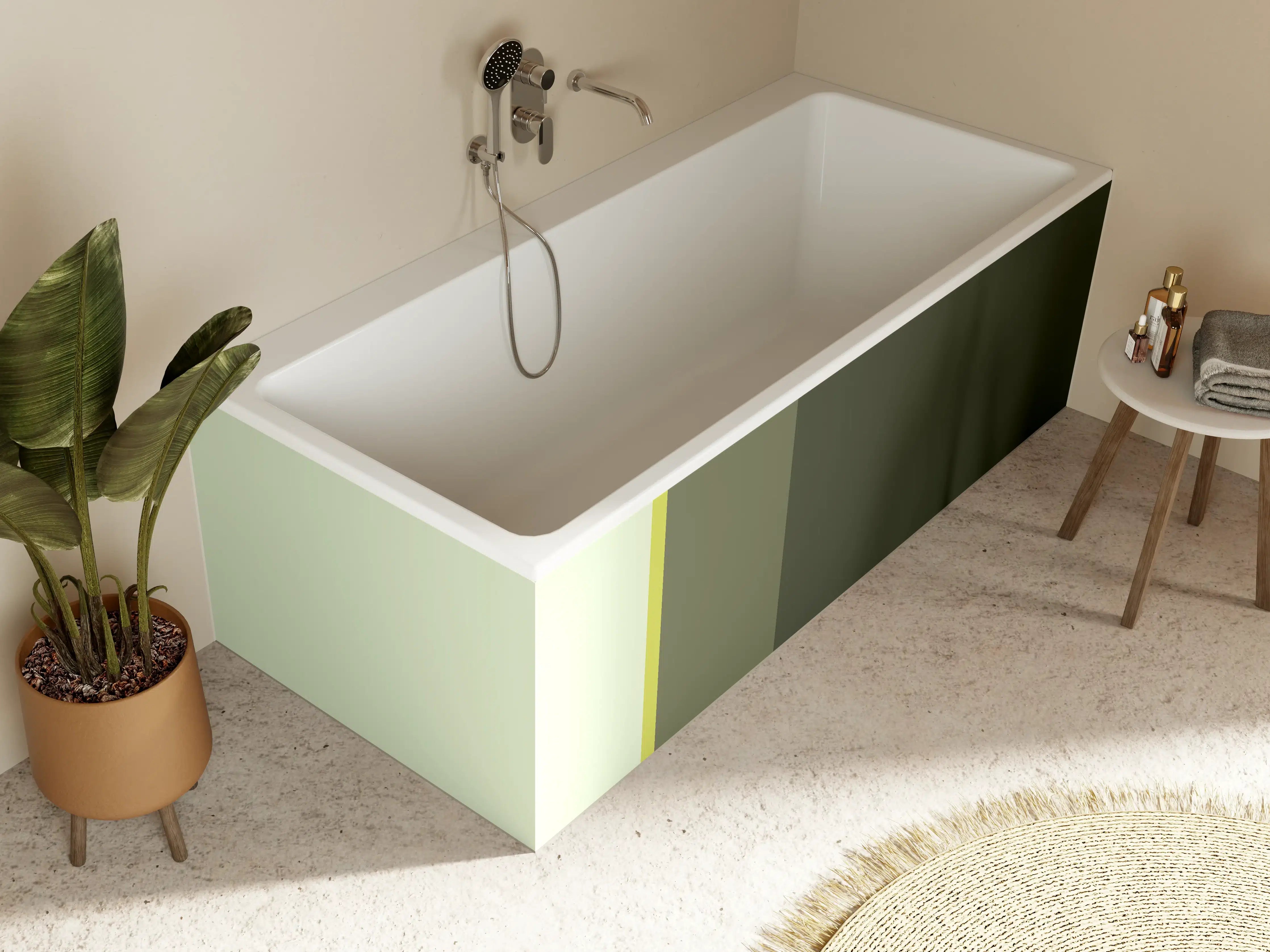 Badewannen-Rückwand - The Greens - Vertical - Olive