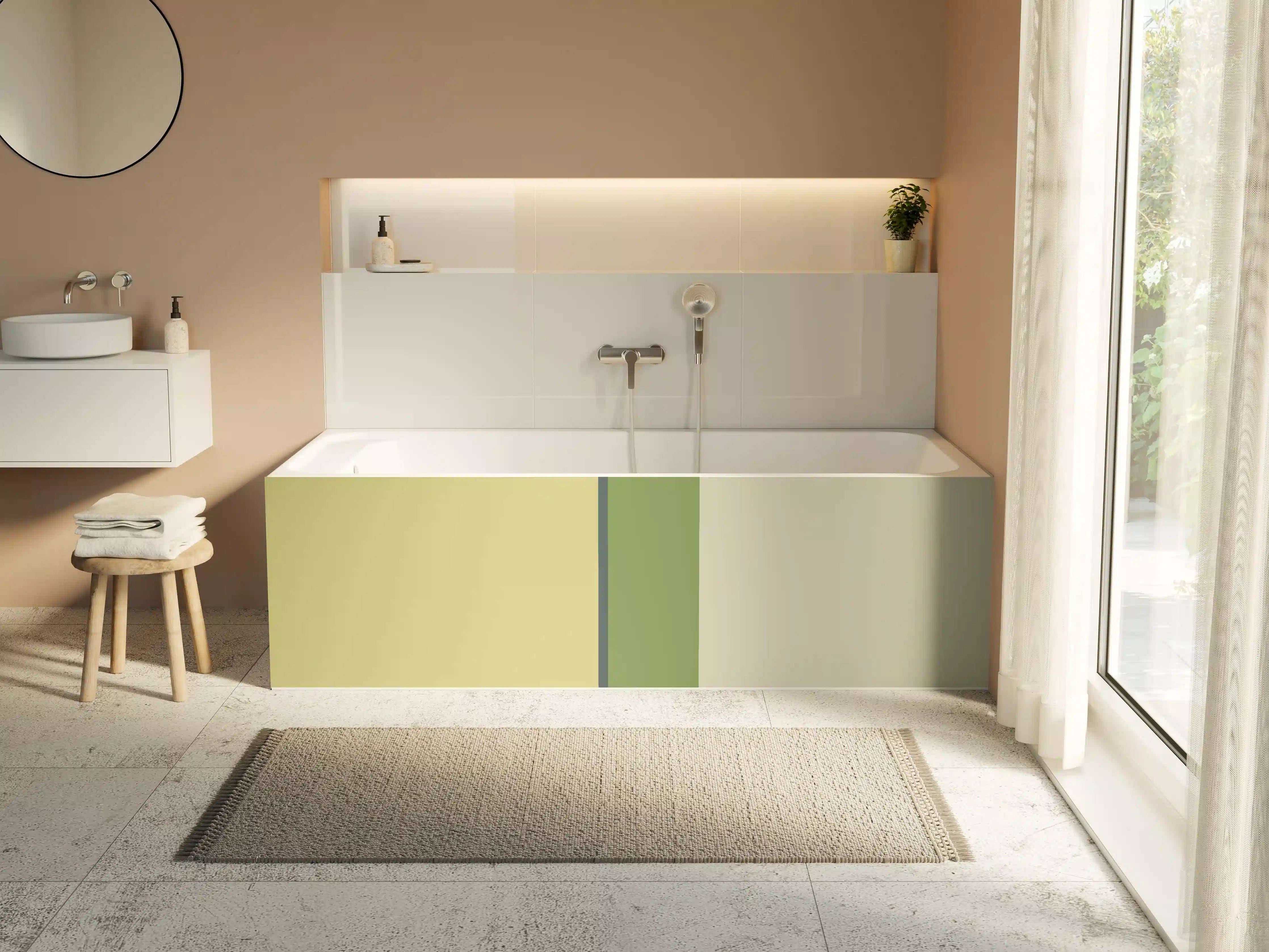 Badewannen-Rückwand - The Greens - Vertical - Pistachio
