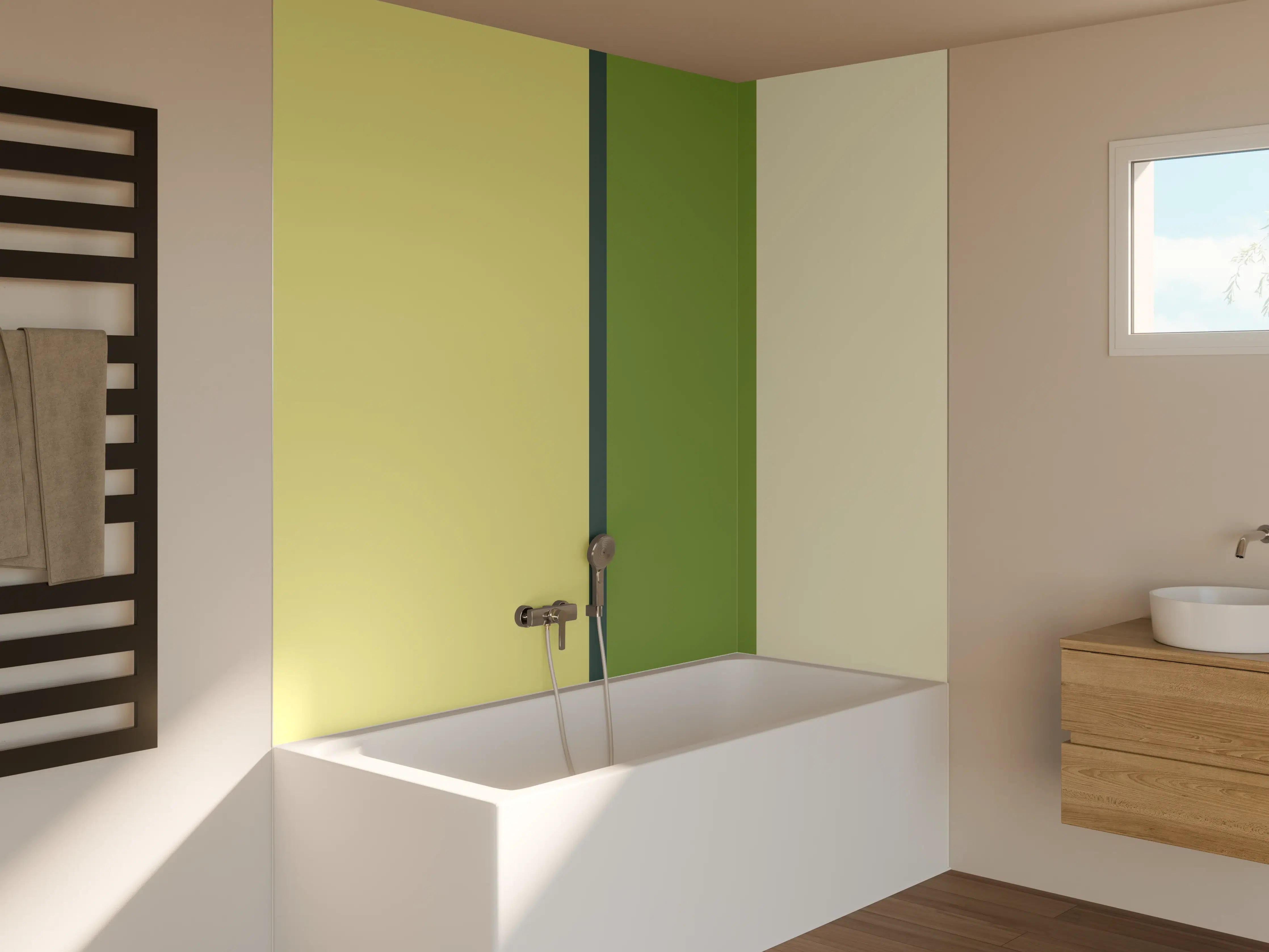 Badewannen-Rückwand - The Greens - Vertical - Pistachio