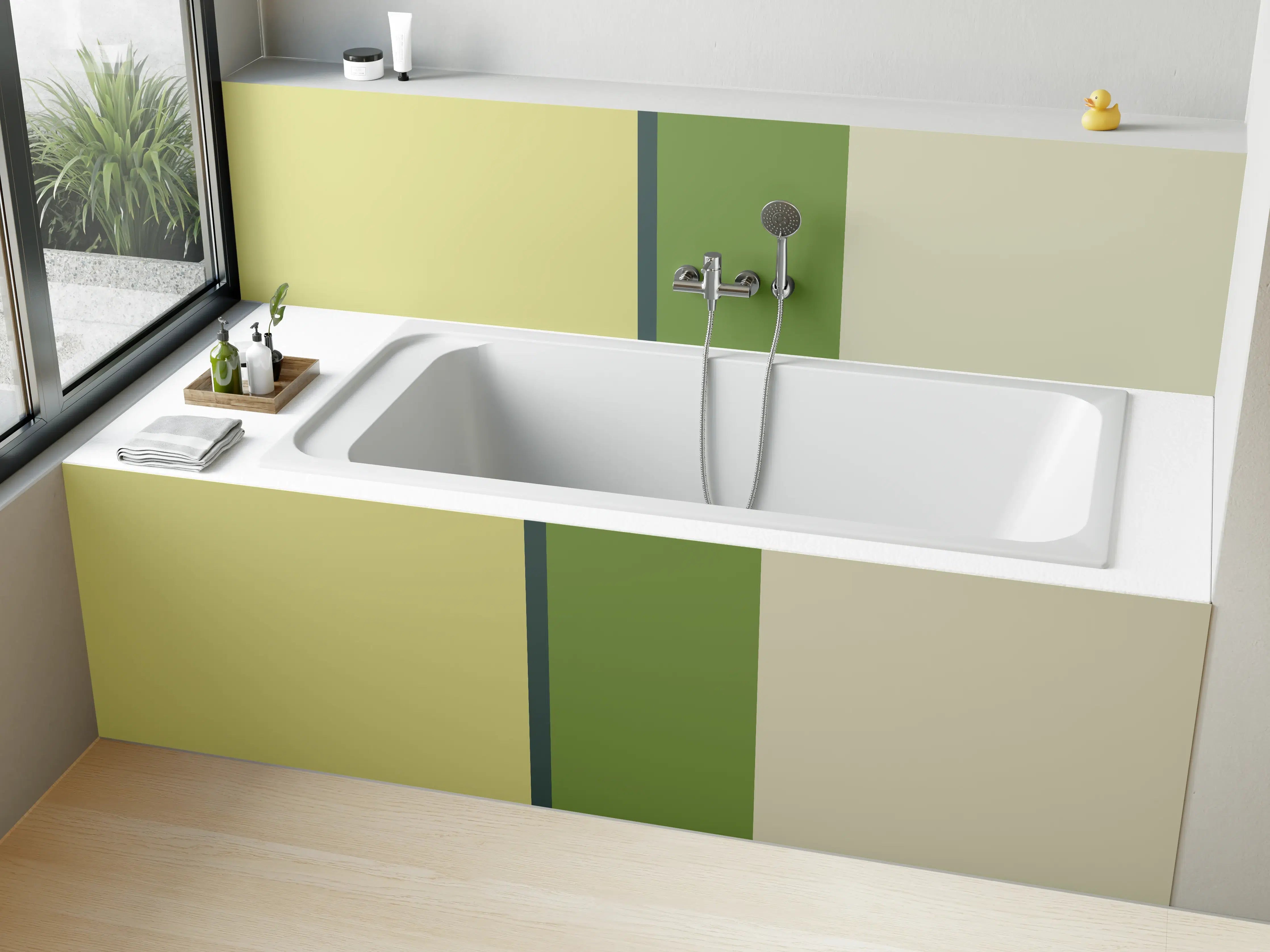 Badewannen-Rückwand - The Greens - Vertical - Pistachio